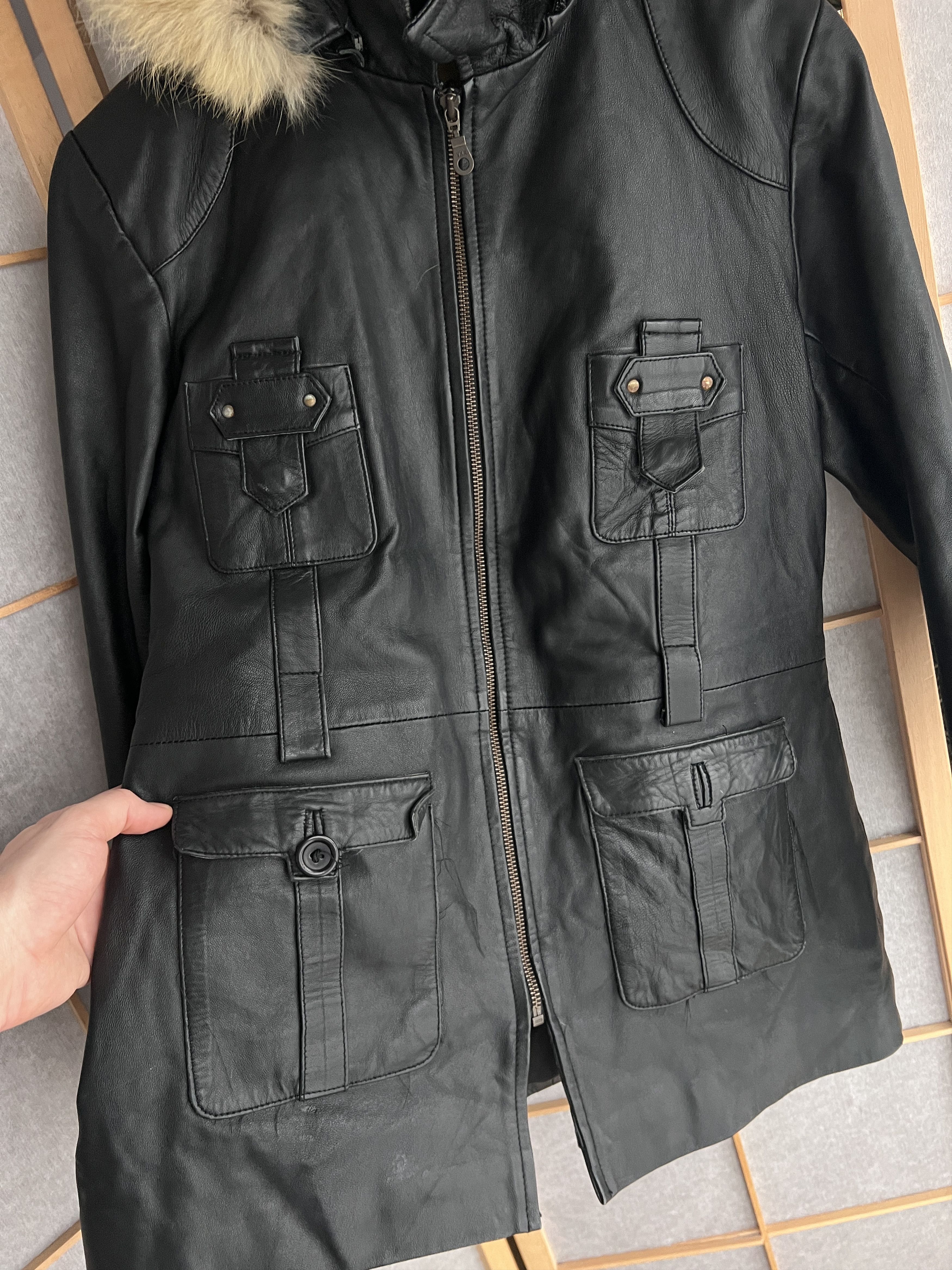 If Six Was Nine Rick Owens VTG Yohji Yamamoto Style Fur Hood Leather Jacket Size US S / EU 44-46 / 1 - 9 Thumbnail