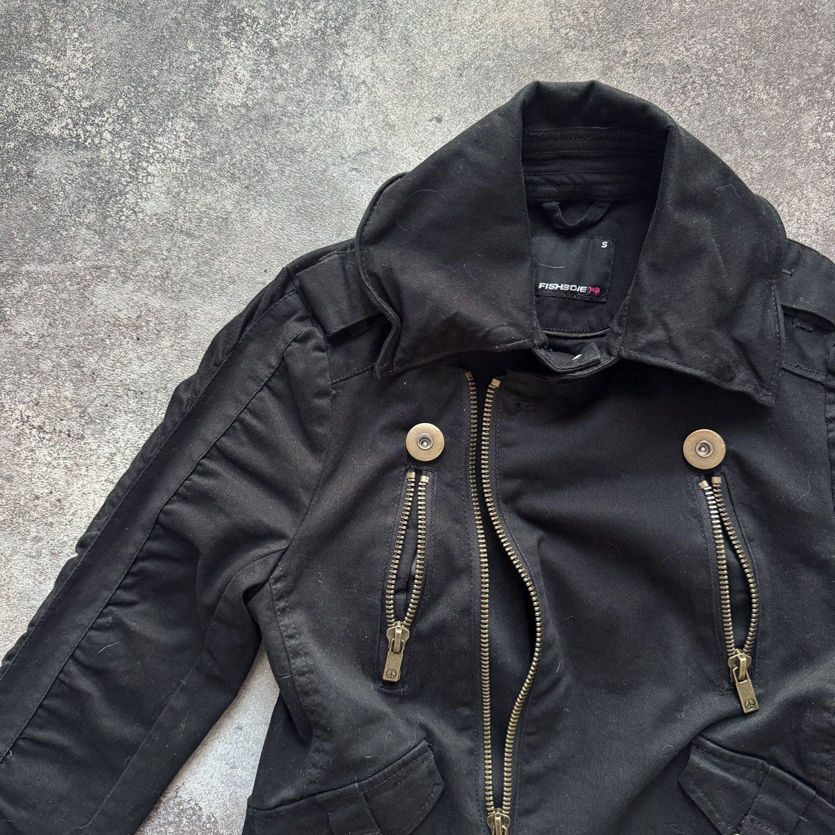 If Six Was Nine Y2K Zip Details Moto Gothic Cropped Jacket Size S / US 4 / IT 40 - 4 Thumbnail