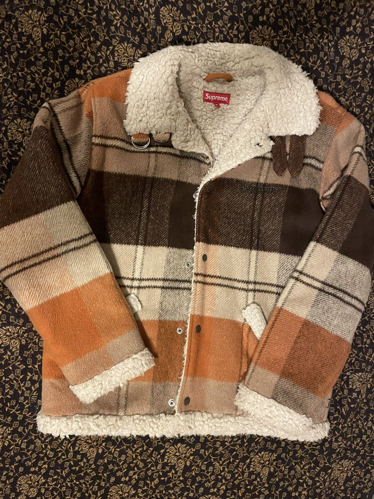 Supreme Supreme Plaid Shearling Bomber Jacket | Grailed