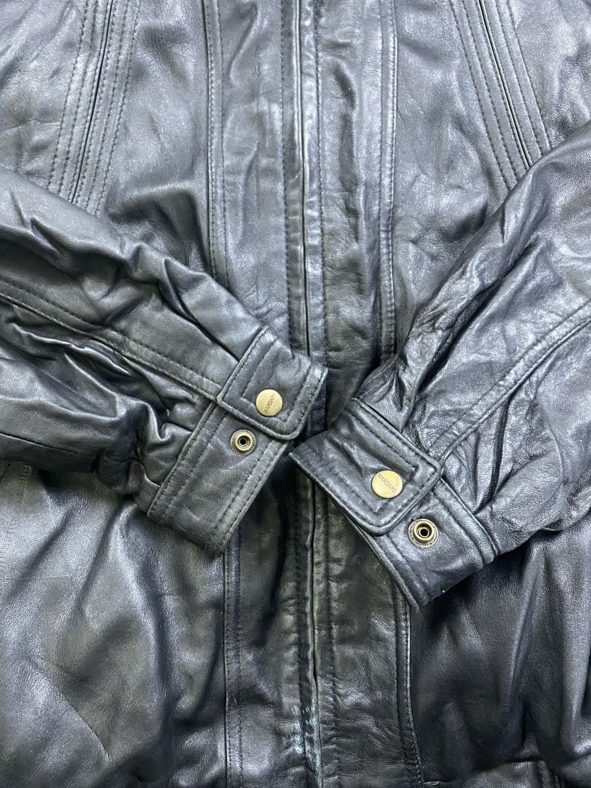 Japanese Brand × Vintage Vintage Marciano Rare Mink Fur Black Leather Jacket Size US L / EU 52-54 / 3 - 8 Thumbnail
