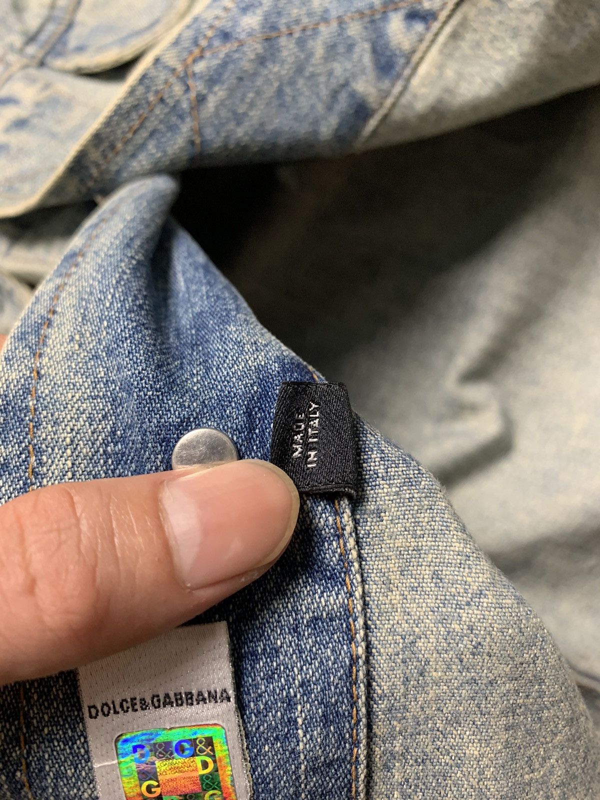 Dolce & Gabbana × Vintage Vintage Dolce & Gabbana Distressed Denim Jacket Size US S / EU 44-46 / 1 - 15 Thumbnail