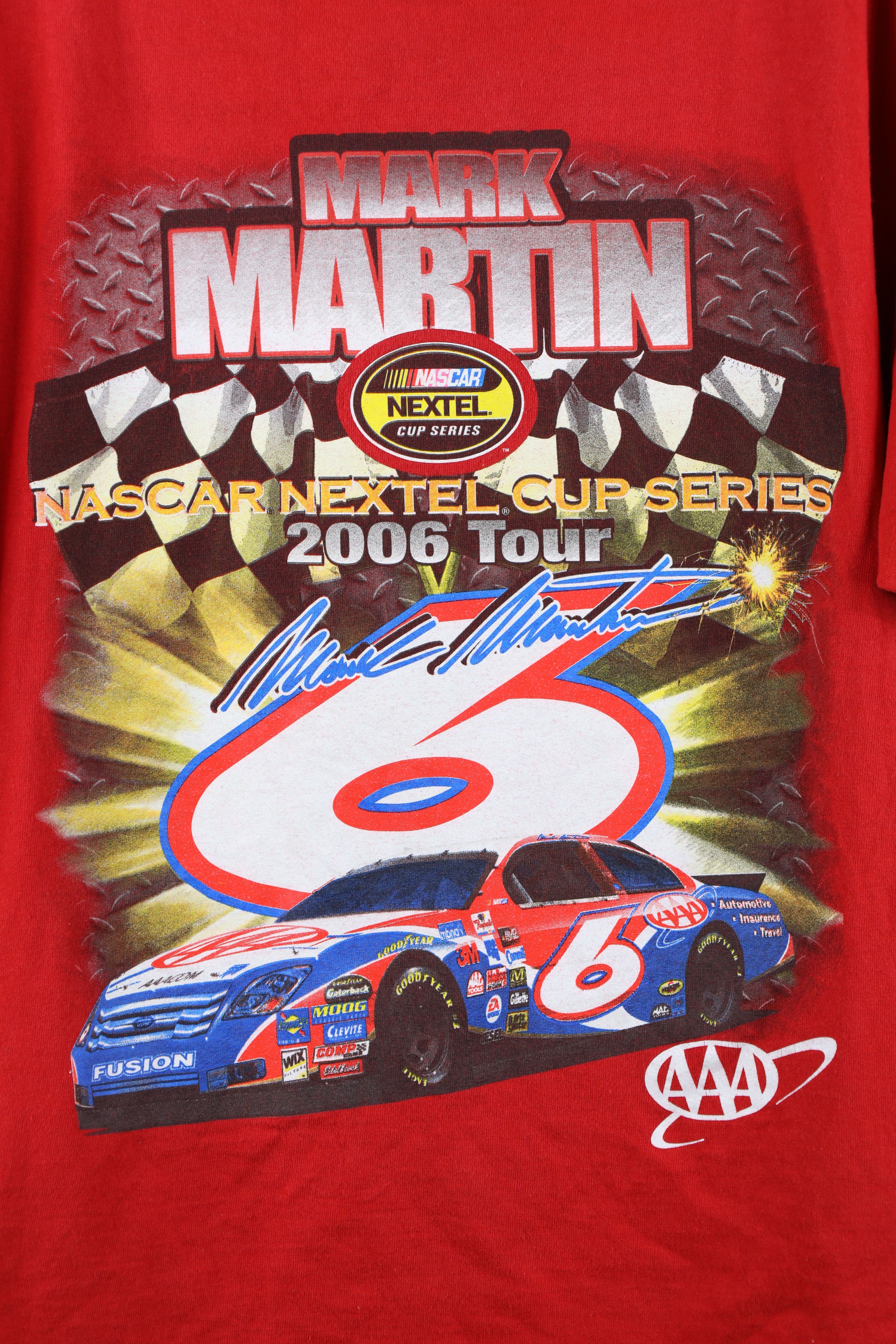 Vintage Vintage Y2K 2006 Nascar Mark Martin Racing T-Shirt Red Size US L / EU 52-54 / 3 - 4 Thumbnail