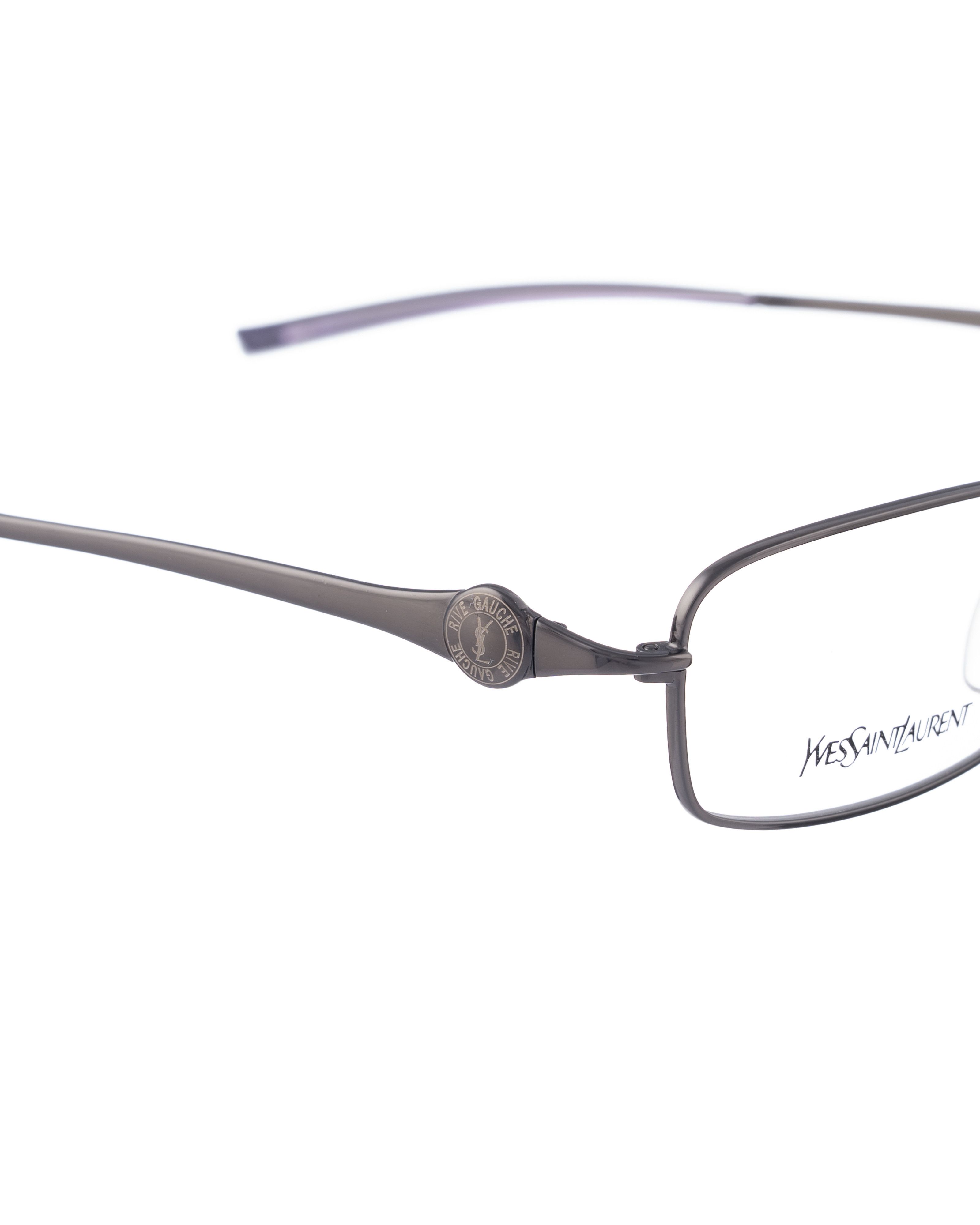Yves Saint Laurent Yves Saint Laurent Dark Silver Glasses with Purple Temples Size ONE SIZE - 3 Thumbnail