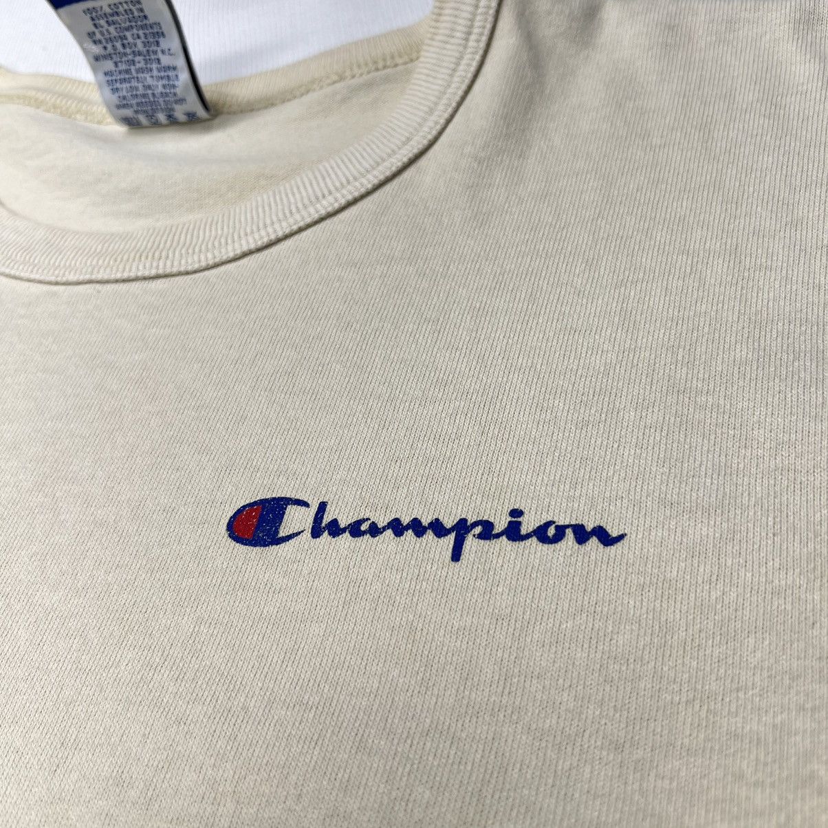Champion × Vintage Champion Shirt Beige Logo Basic Tan Brown Athletic Y2K Size US L / EU 52-54 / 3 - 11 Thumbnail