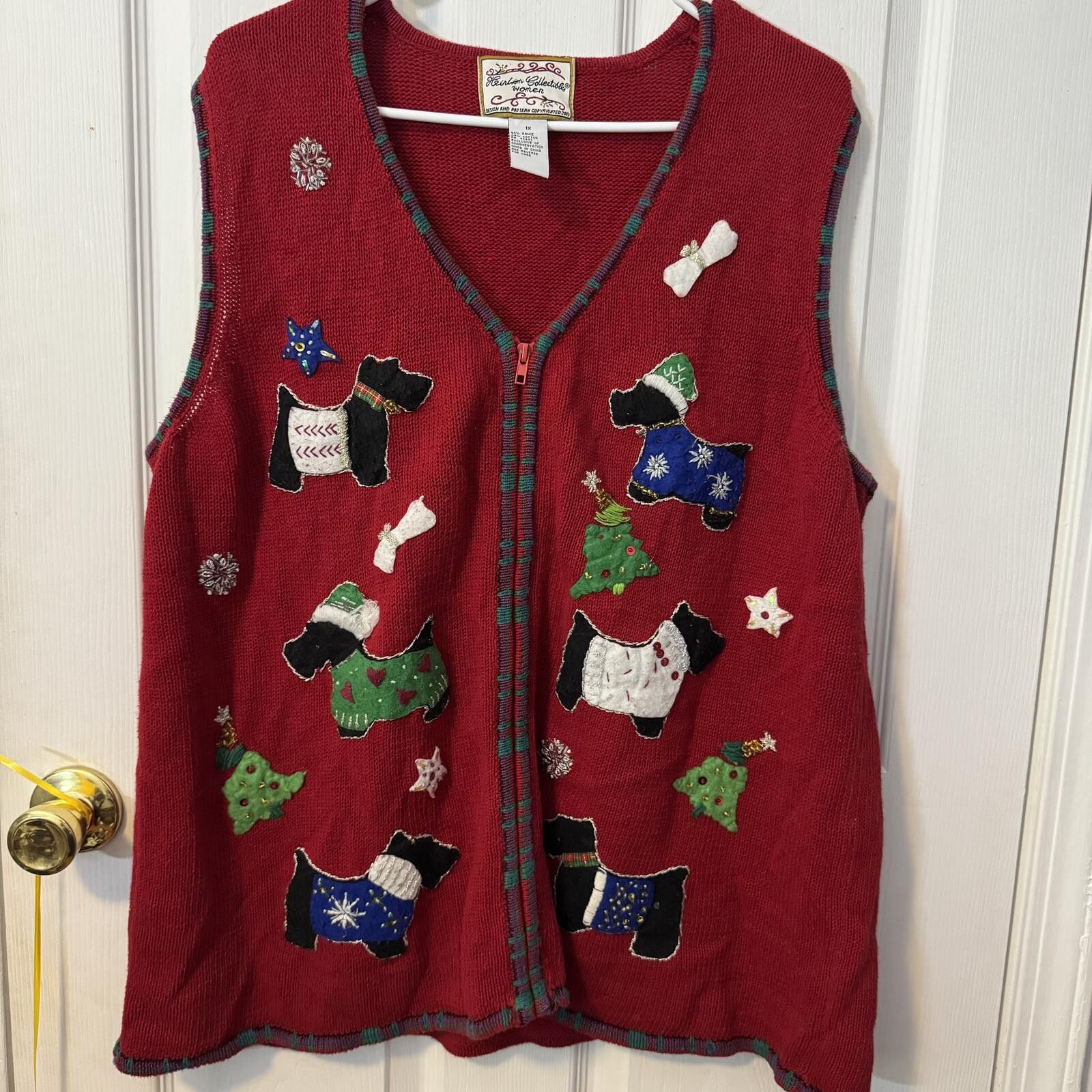 Other Heirloom CollectiblesScottie Dog's Christmas Vest-1x Size XL / US 12-14 / IT 48-50 - 1 Thumbnail