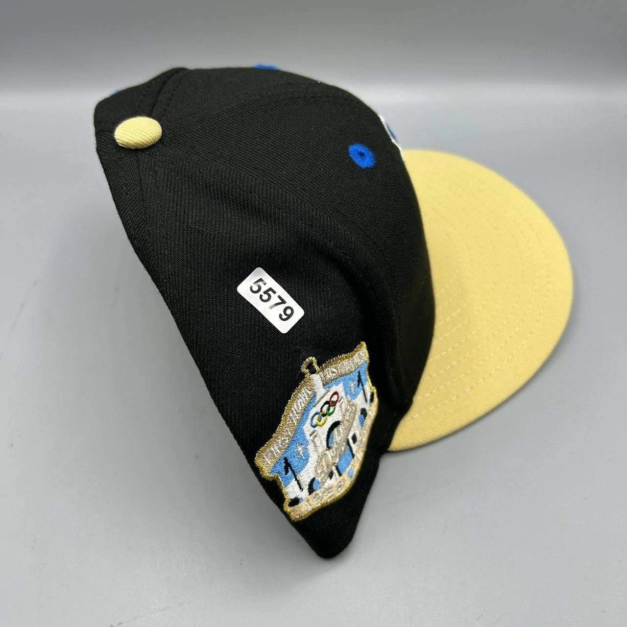 New Era Los Angeles LA Dodgers Hat Men 7 3/8 Black Yellow MLB Fitted Size ONE SIZE - 9 Thumbnail