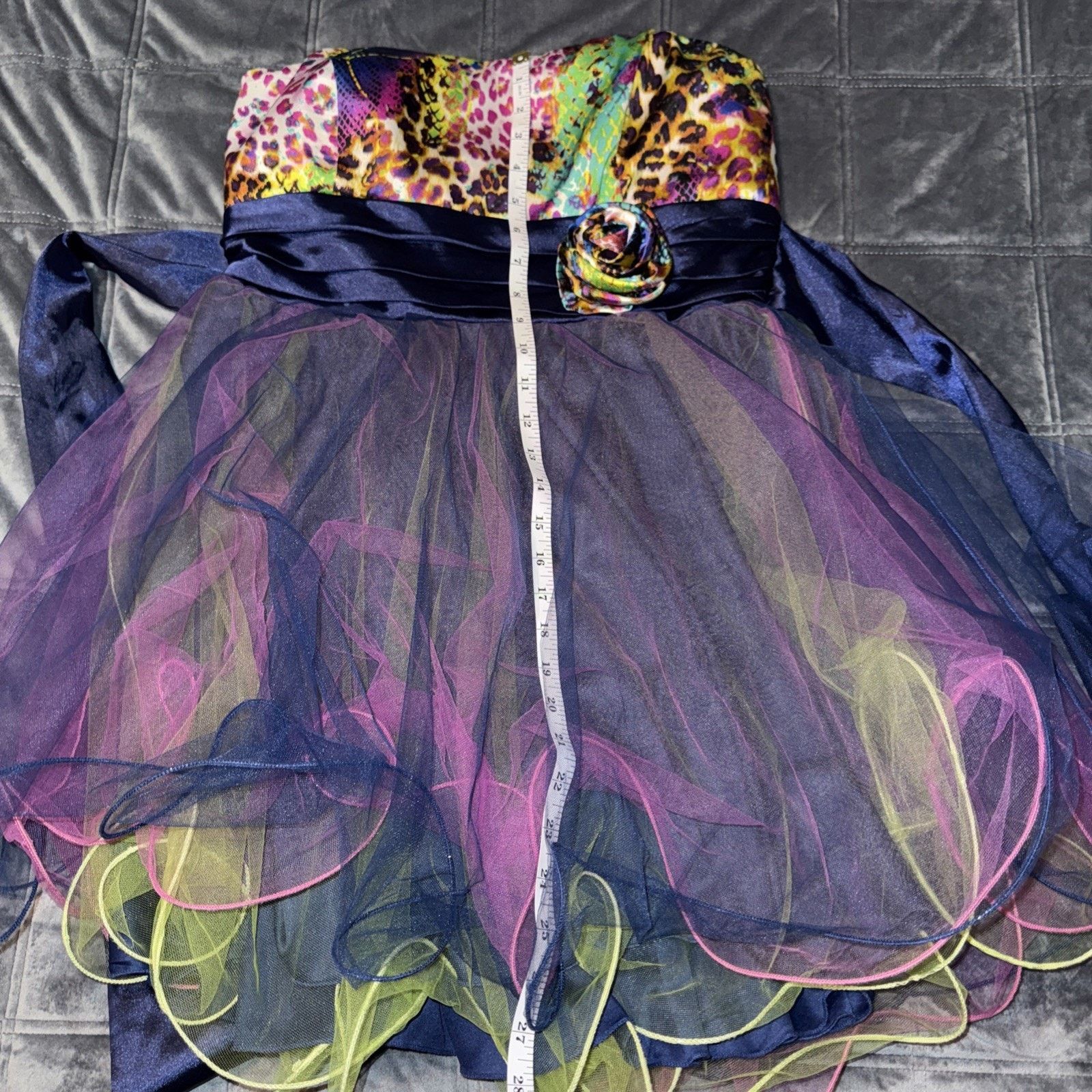 Other Strapless Multi Color Animal Print Tulle party dress Sz 13 Size XL / US 12-14 / IT 48-50 - 11 Thumbnail
