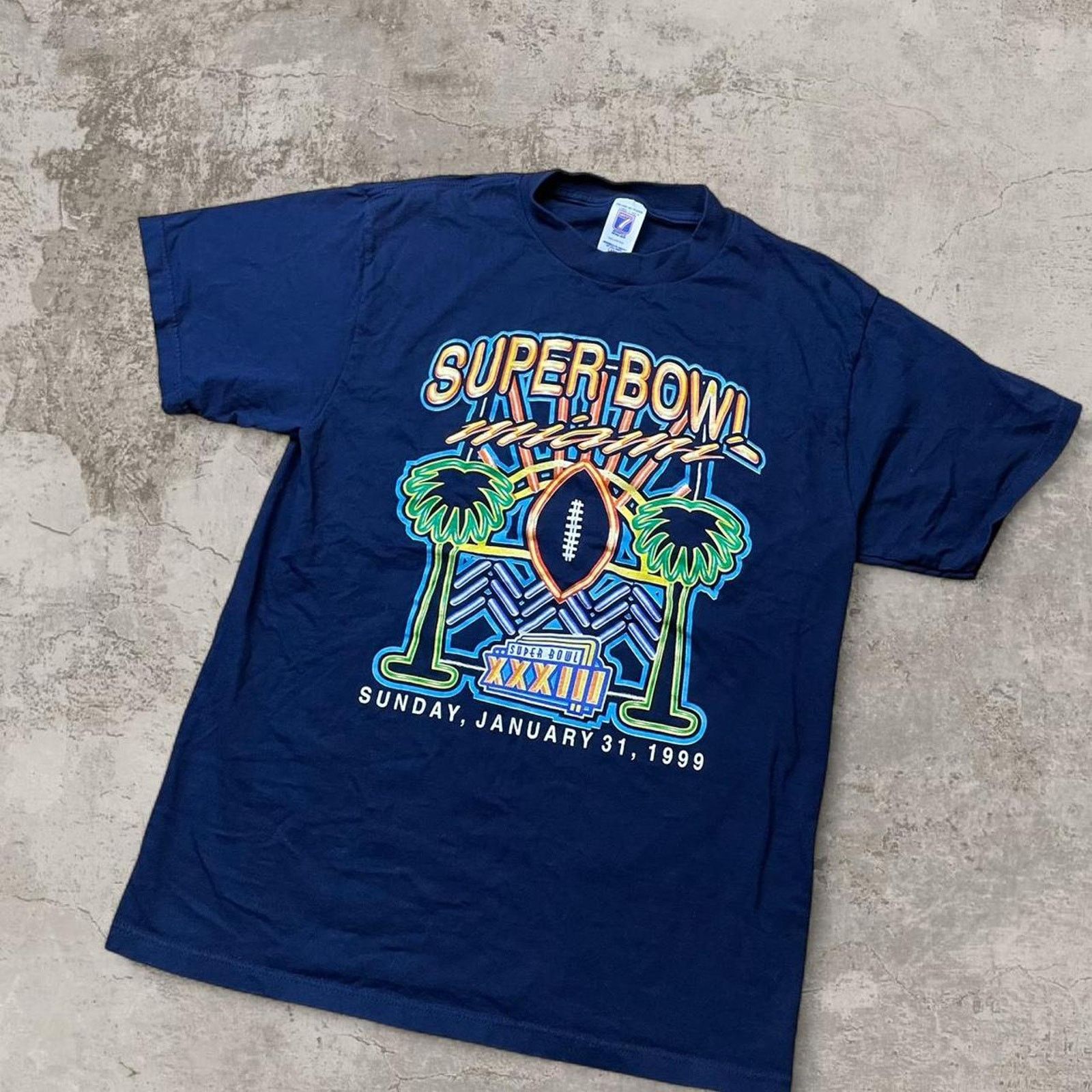 NFL 90s Super Bowl XXXIII January 31, 1999 Miami t shirt size L Size US L / EU 52-54 / 3 - 1 Thumbnail