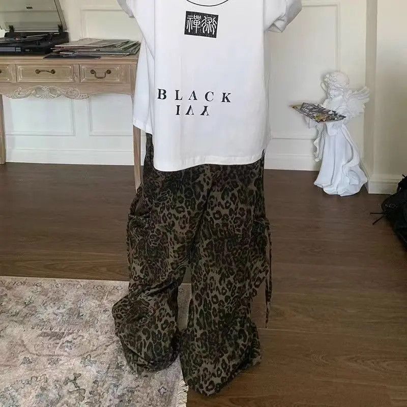 Japanese Brand × Jean Leopard Print High Street Hip Hop Loose Casual Pants Size US 32 / EU 48 - 4 Thumbnail