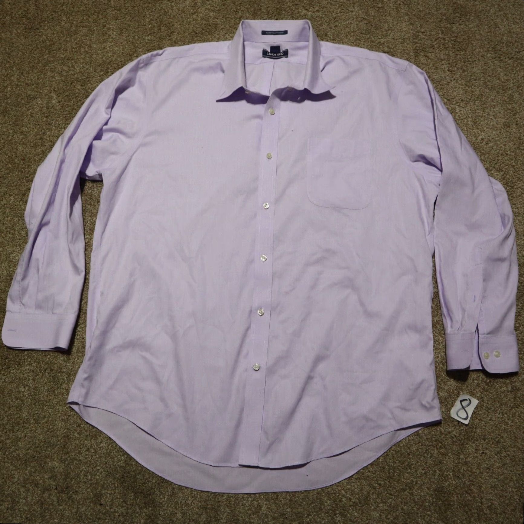 Lands' End Lands' End Shirt Button-Up Long Sleeve Men Purple Plaid 17.5 34 Tailored Fit Cotton Size US XL / EU 56 / 4 - 2 Thumbnail