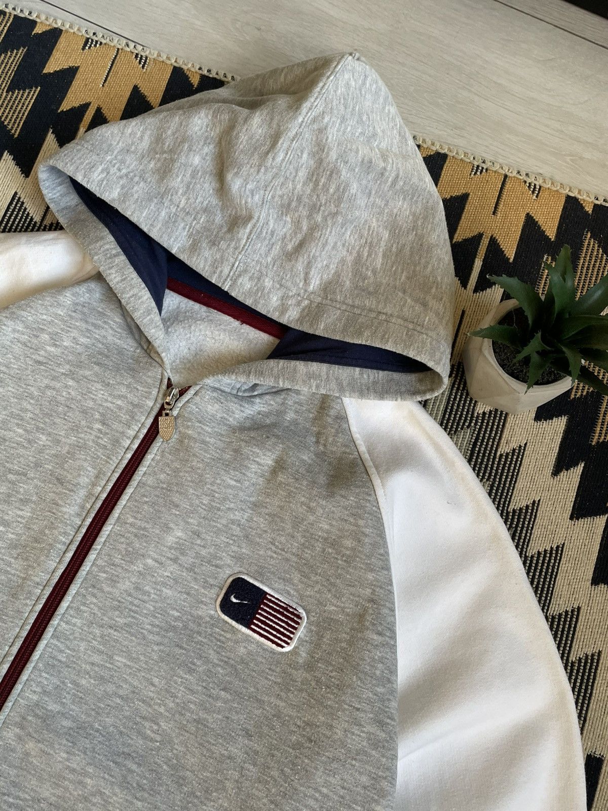Vintage Vintage Nike USA Big Logo Y2K Baggy Zip-hoodie Size US XL / EU 56 / 4 - 6 Thumbnail
