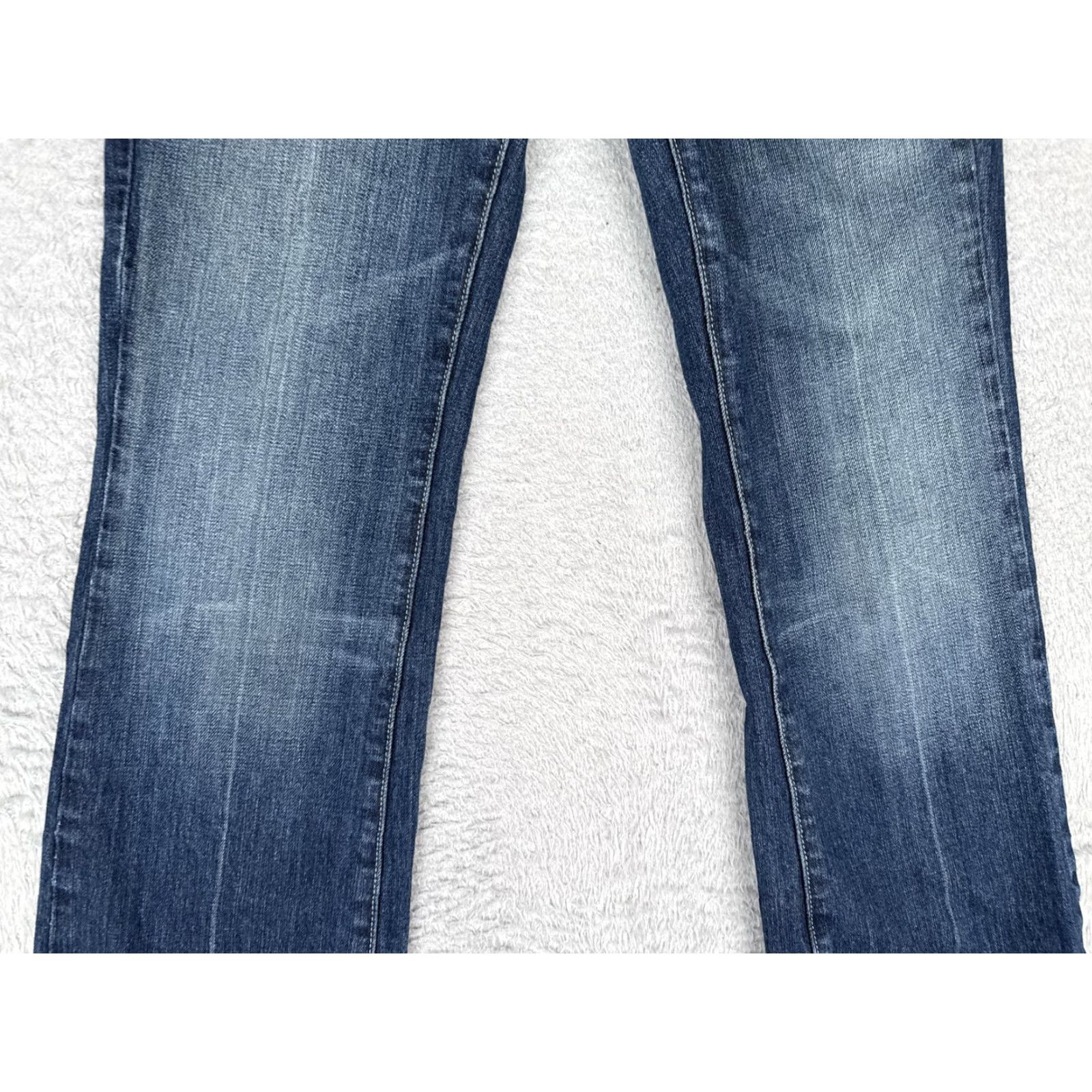 Vintage VIGOSS Jeans Bootcut Junior 7/8 Blue Medium Wash Low Rise Stretch Denim 29x32 Womens Size 28" / US 6 / IT 42 - 3 Thumbnail