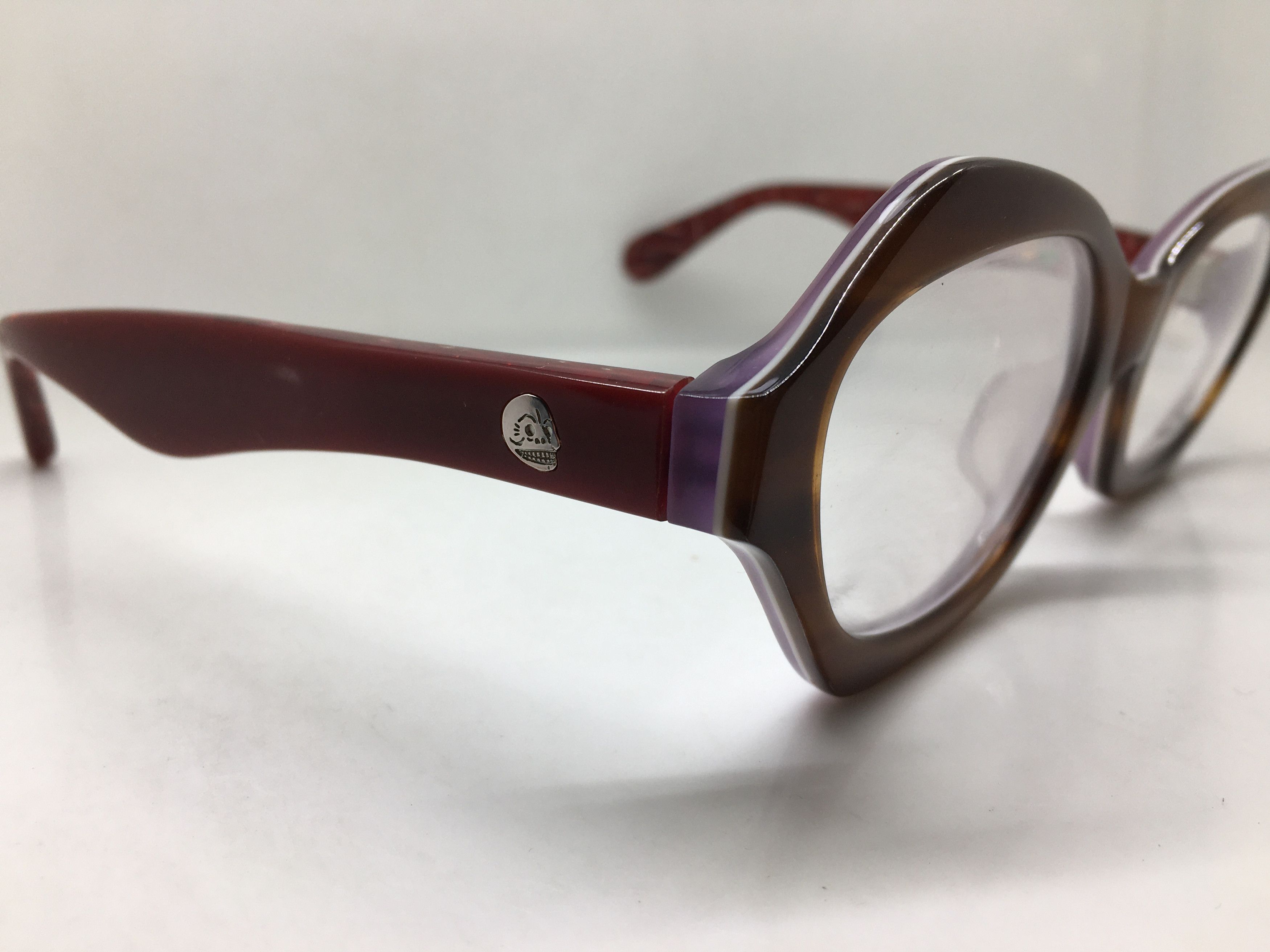 Vintage Vintage HUMAN SKULL H1220 Brown Eyeglasses Frame Size ONE SIZE - 1 Thumbnail