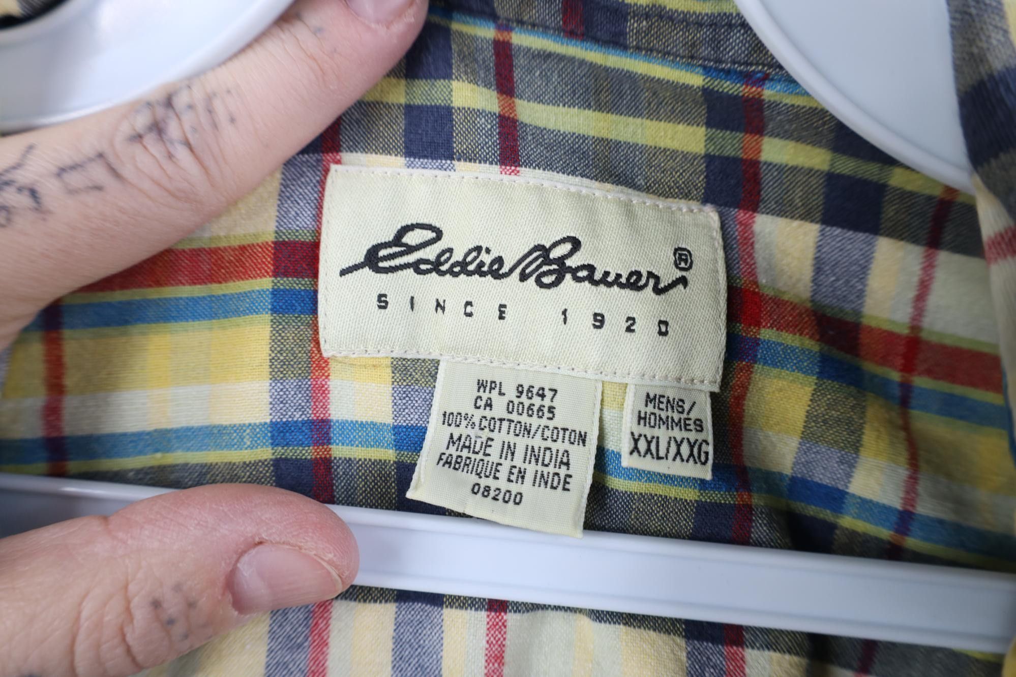 Eddie Bauer Vintage 90s Eddie Bauer Madras Flannel Collared Button Shirt Size US XXL / EU 58 / 5 - 6 Thumbnail
