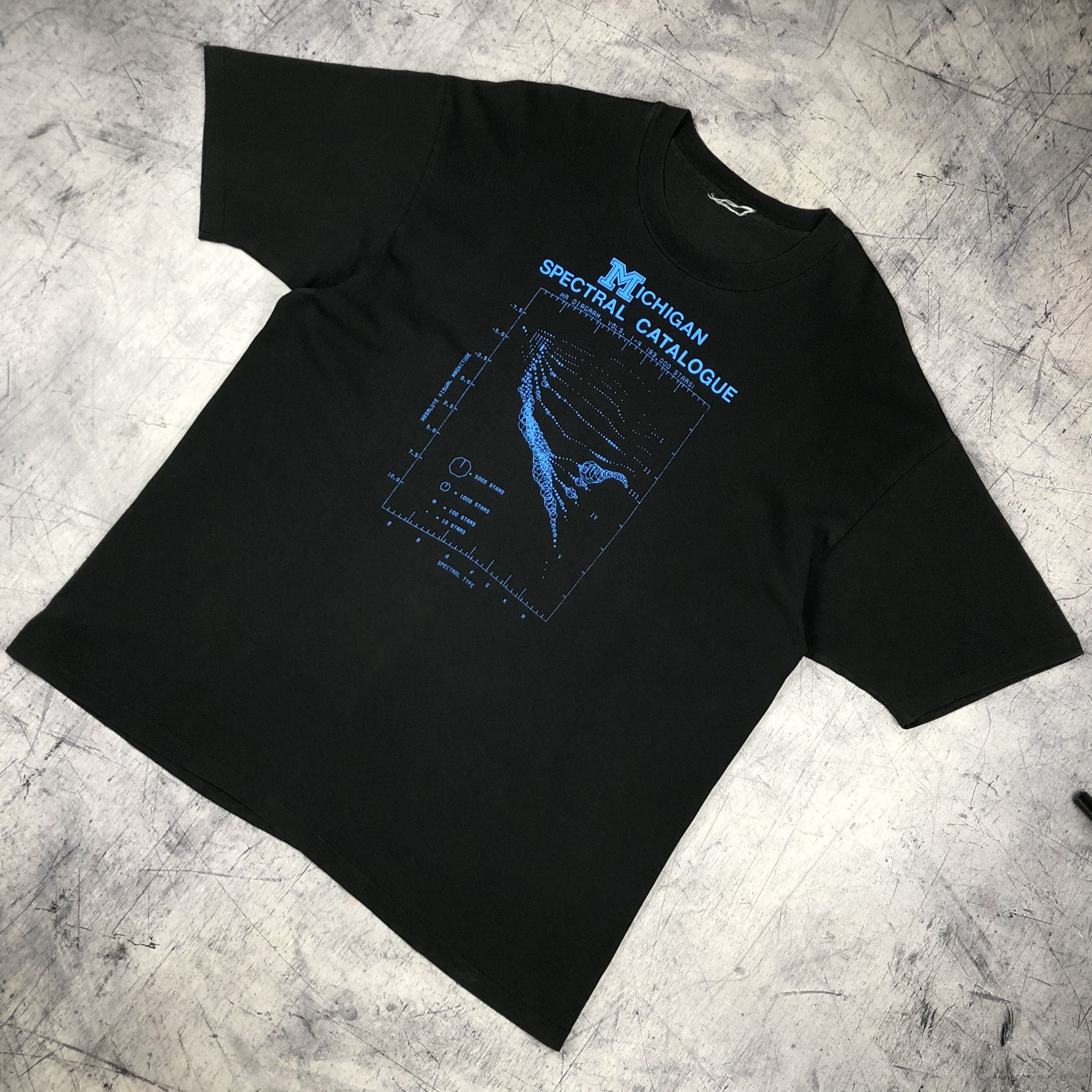Arts & Science 90s Michigan Spectral Diagrams HD Stars Tee Size US XL / EU 56 / 4 - 6 Thumbnail
