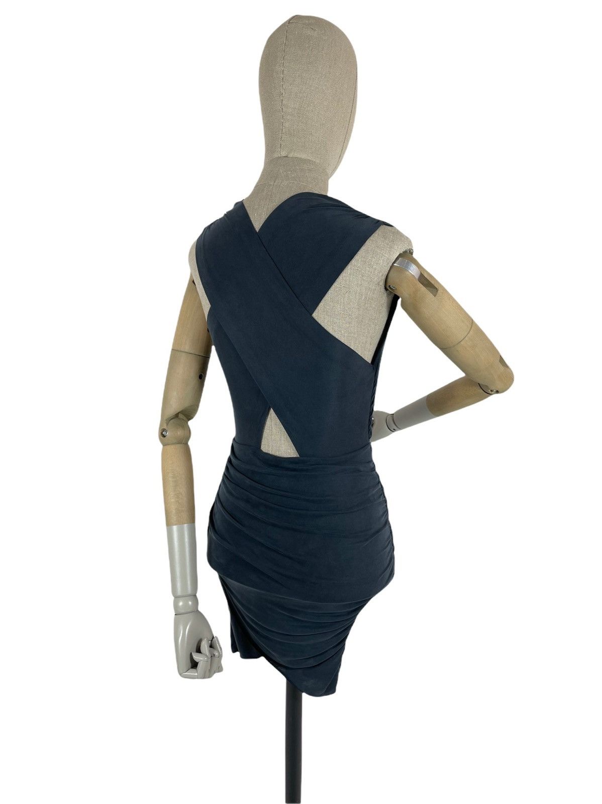 Allsaints NEW Nirman Ruched Wrap Over Open Back Mini Cross Avant Dress Size S / US 4 / IT 40 - 5 Thumbnail