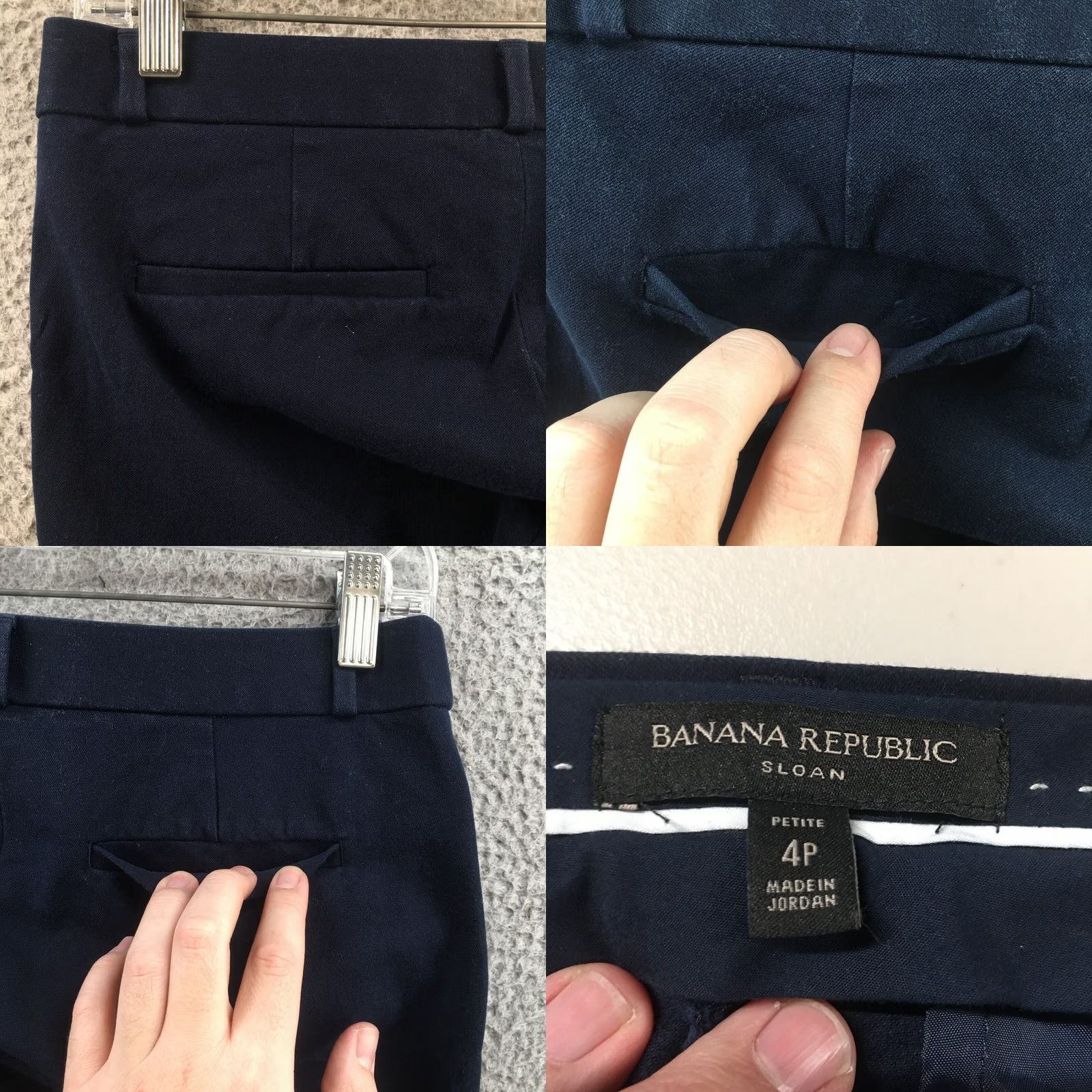 Banana Republic Banana Republic Dress Pants Womens 4P Solid Blue Mid Rise Zip Fly Pocket Casual Size 27" / US 4 / IT 40 - 9 Thumbnail