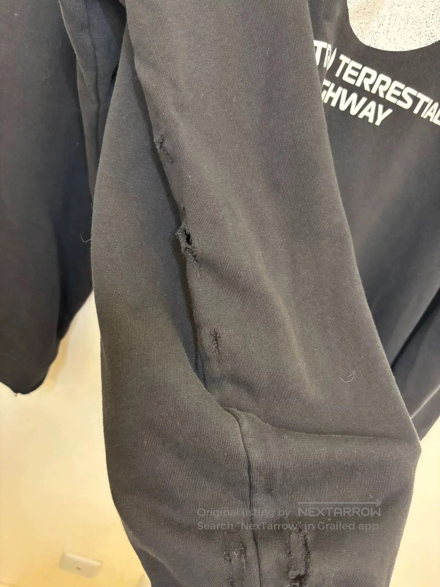 Raf Simons Raf Simons No Land Distressed Sweatshirt. Size US XL / EU 56 / 4 - 6 Thumbnail