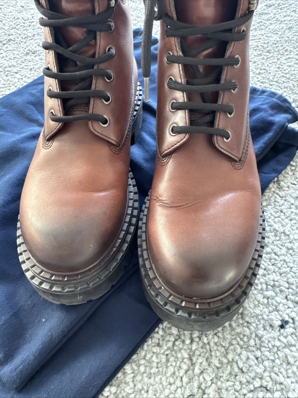 Prada Prada Re-Nylon Leather Work Boots Size US 8.5 / EU 41-42 - 5 Thumbnail