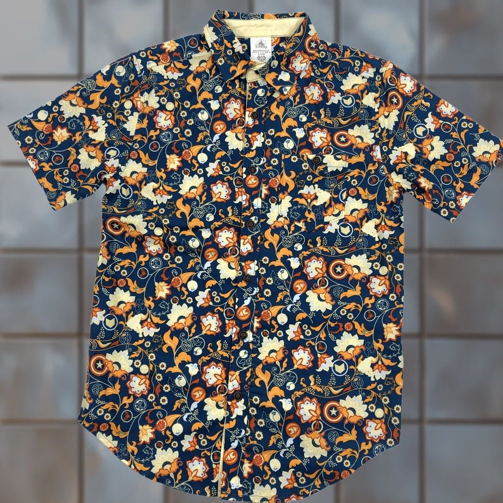 Disney Disney Marvel Captain America Floral Paisley Button Down Shirt Mens XS Short Size US XS / EU 42 / 0 - 1 Thumbnail