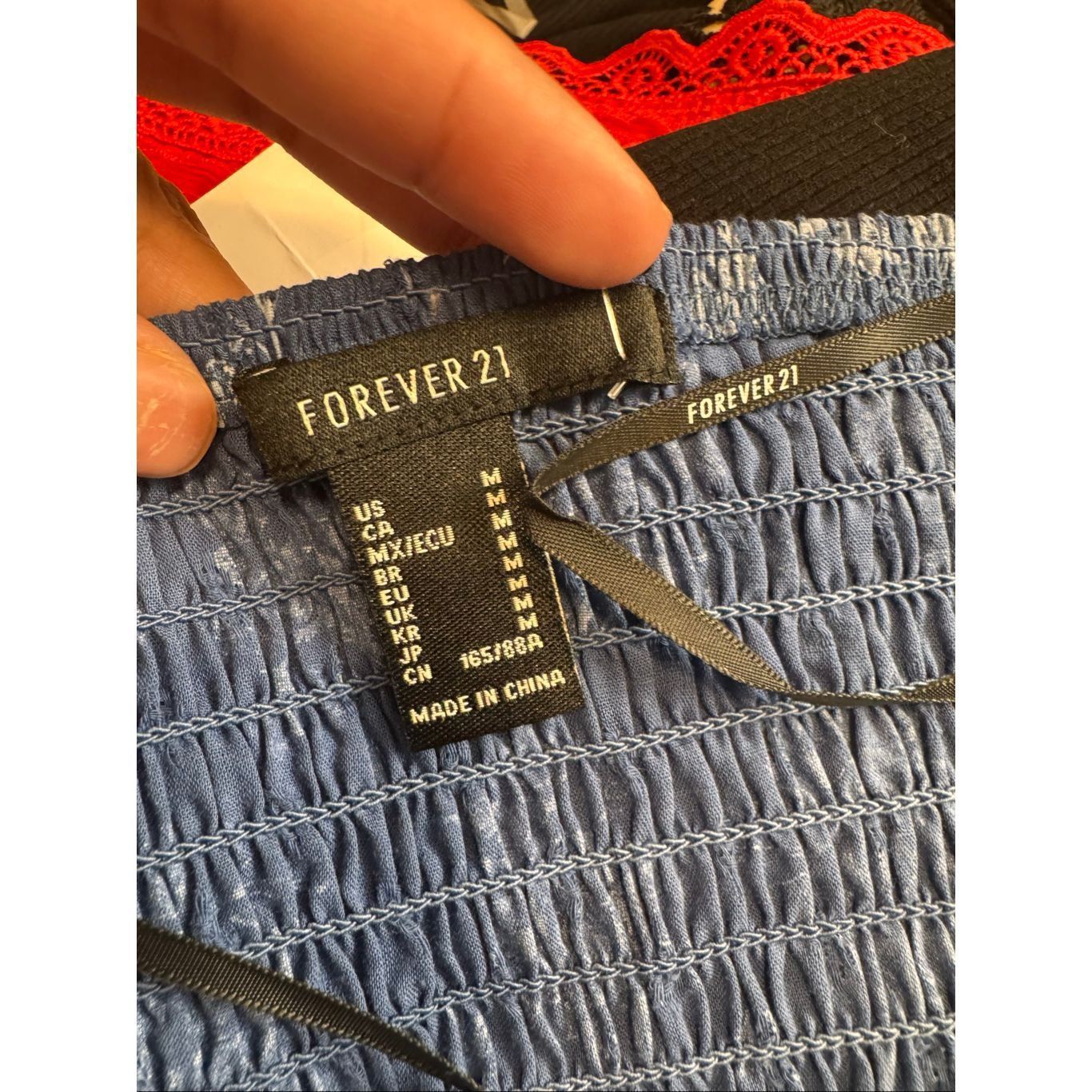 Forever 21 Forever 21 Blue Floral Strapless Smocked Tube Top – Size M Size M / US 6-8 / IT 42-44 - 6 Thumbnail