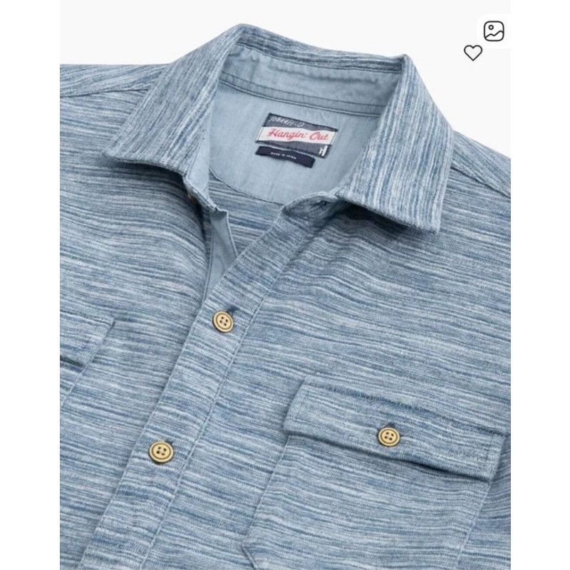 johnnie-O Johnnie-o Men's Peterman Heavy Cotton Shacket in Indigo, M Size US M / EU 48-50 / 2 - 4 Thumbnail