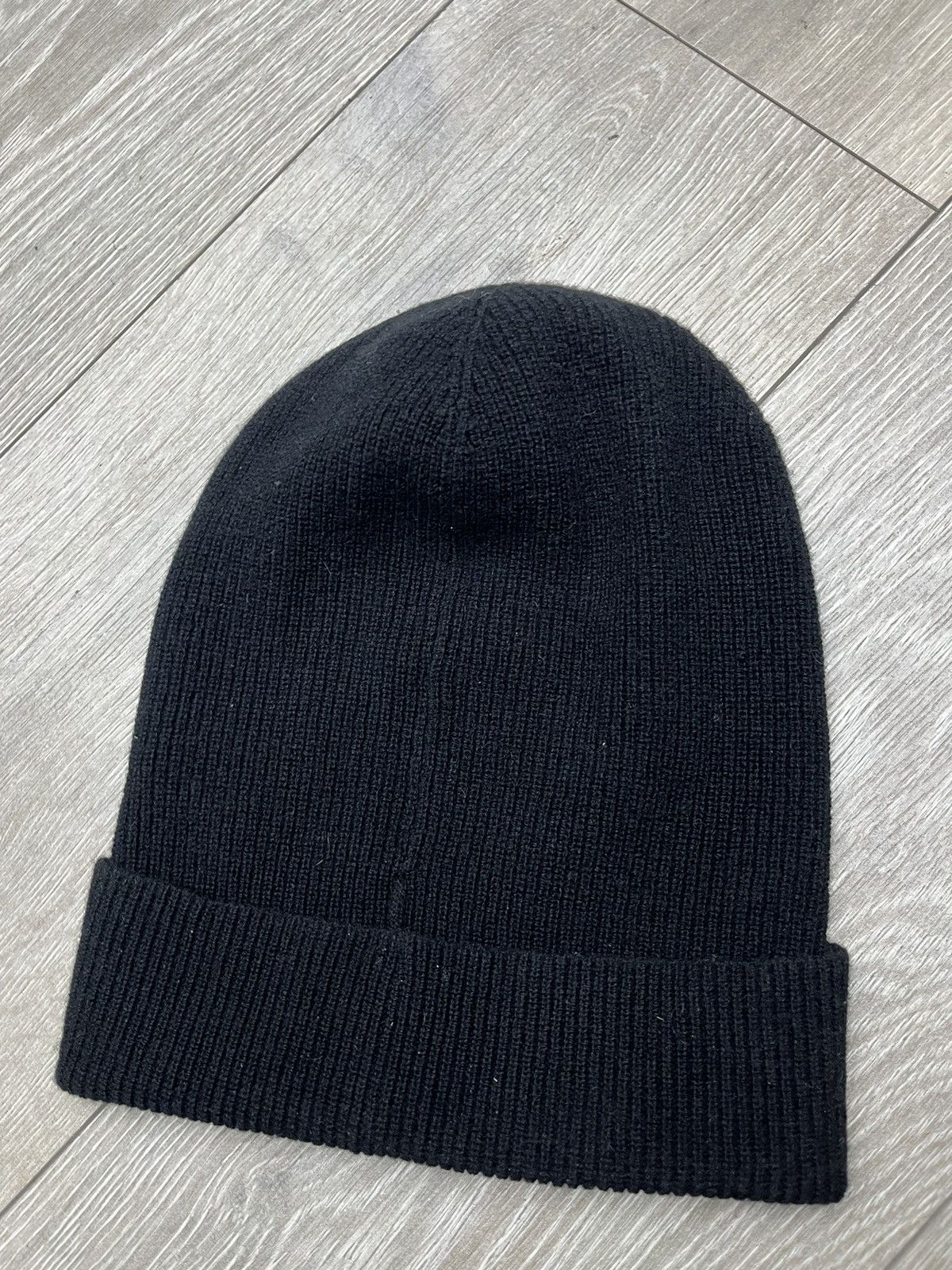 Moncler Black Moncler Logo Beanie Size ONE SIZE - 3 Thumbnail