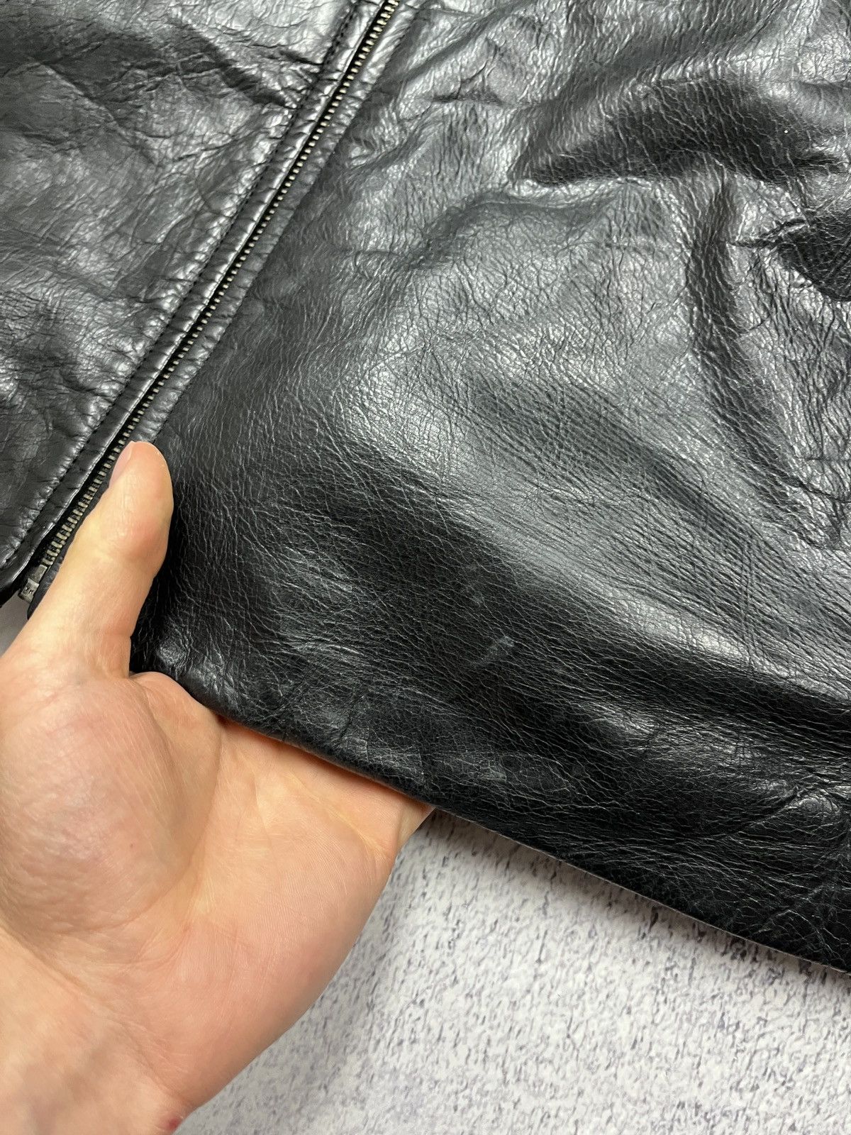 Gap Vintage GAP Black Genuine Leather Jacket Avantgarde Grunge Size US L / EU 52-54 / 3 - 15 Thumbnail