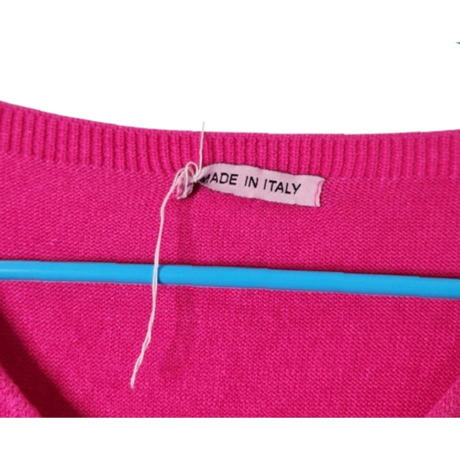 Vintage VINTAGE Made in Italy Womens Sequin Pullover V-Neck Fringe Sweater Pink Size ONE SIZE - 4 Thumbnail