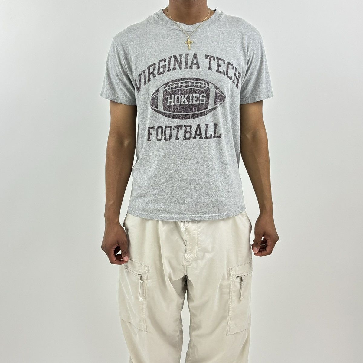 Champion vintage Y2K VIRGINIA TECH HOKIES UNIVERSITY Football t-shirt Size US M / EU 48-50 / 2 - 1 Thumbnail