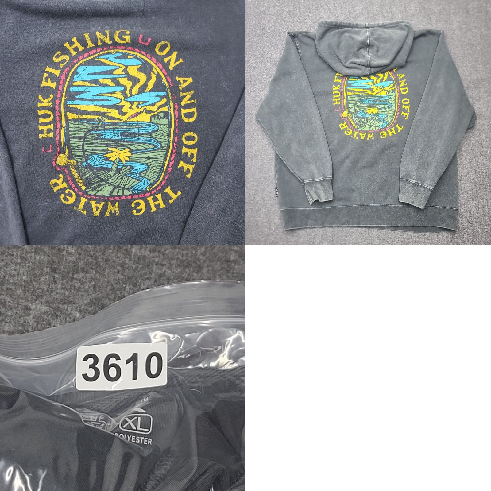 Vintage Huk Waypoint Performance Hoodie Mens XL Gray Heathered Sun Shirt Hooded Shirt/Fleece Pullover Fishing Outdoors Size US XL / EU 56 / 4 - 9 Thumbnail