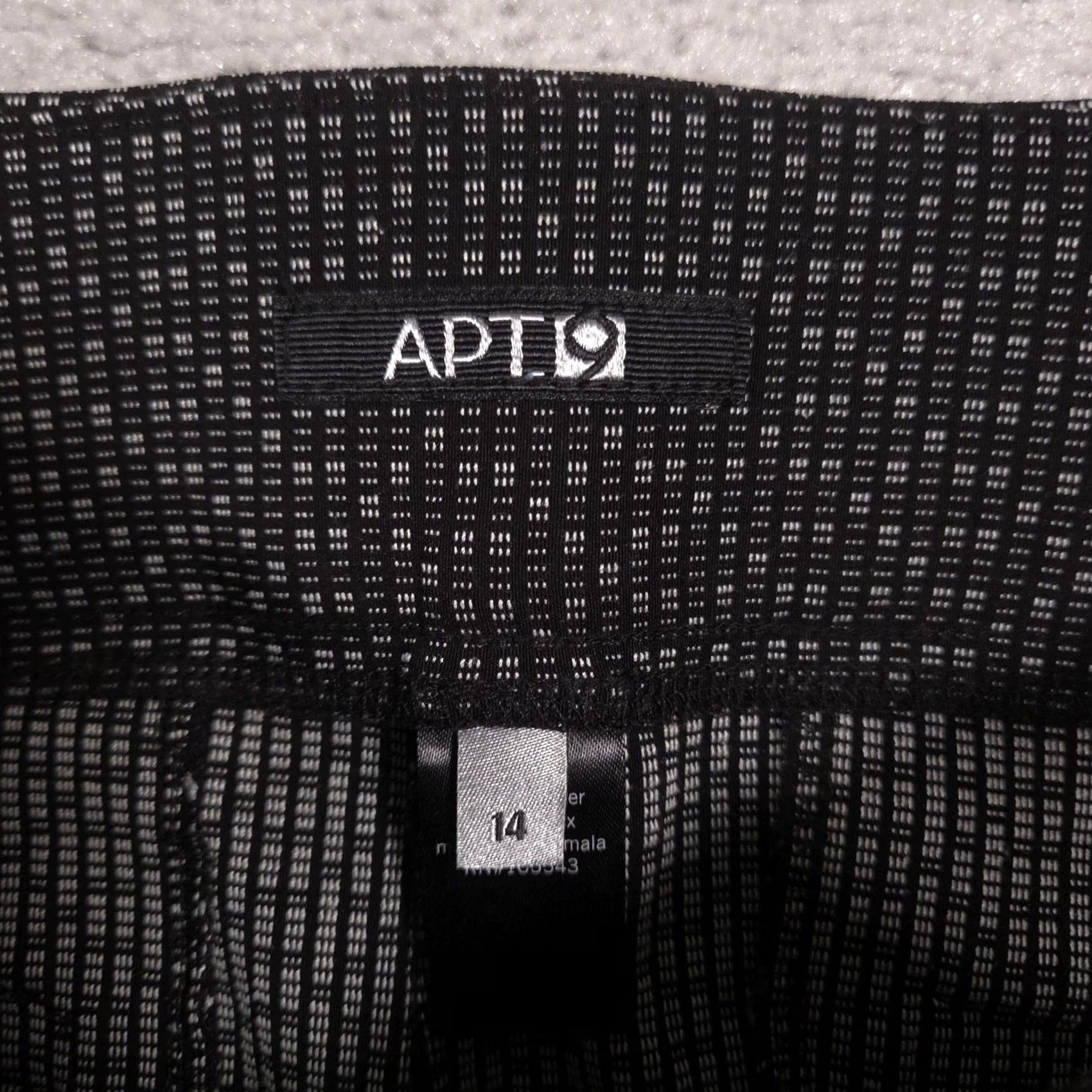 Apt. 9 APT 9 Dress Pants Womens 14 Black Geometric Ponte Pull On Straight Leg Stretch Size 36" / US 14 / IT 50 - 4 Thumbnail