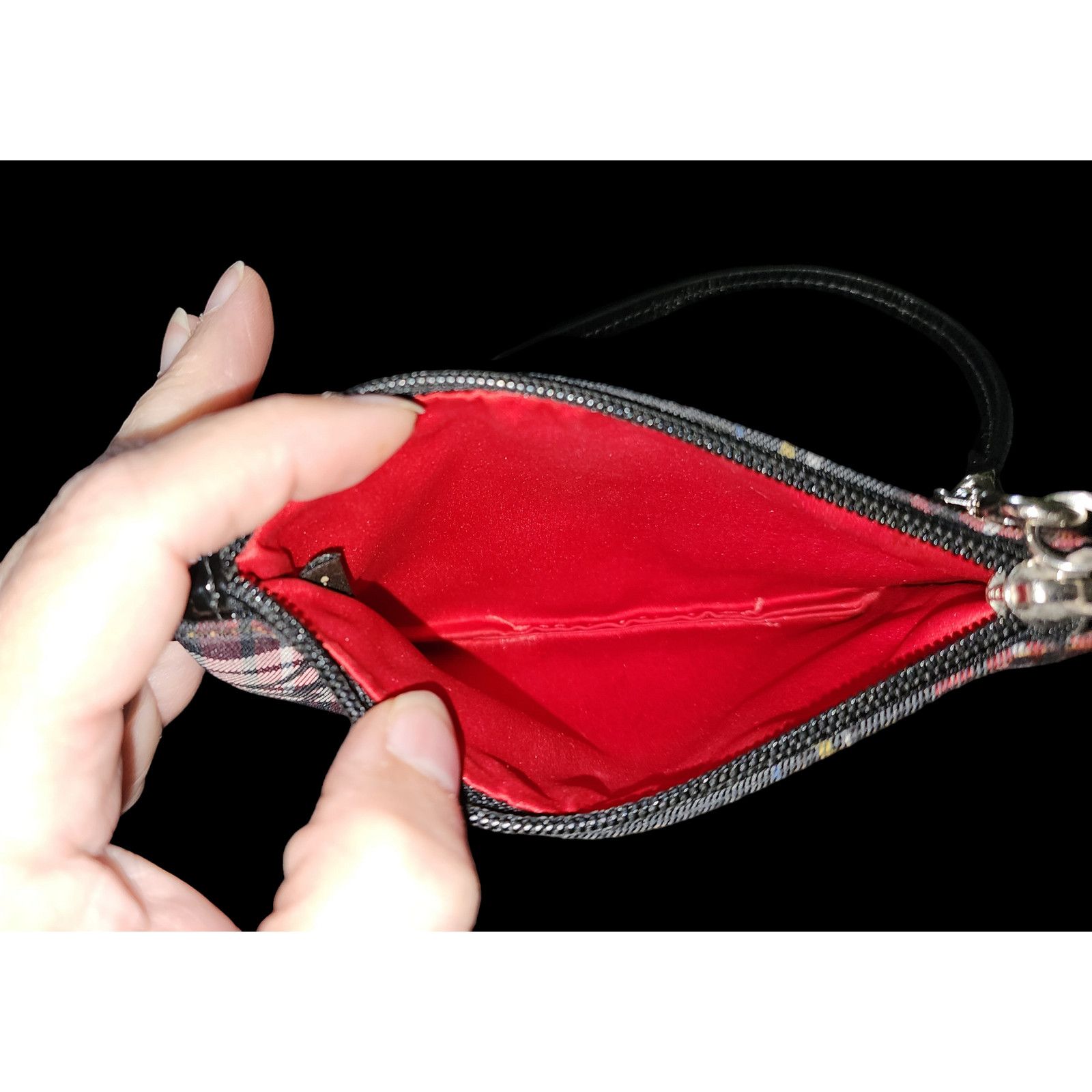 Coach COACH POPPY Wristlet Plaid, Glitter Tartan Signature Coach Size ONE SIZE - 3 Thumbnail