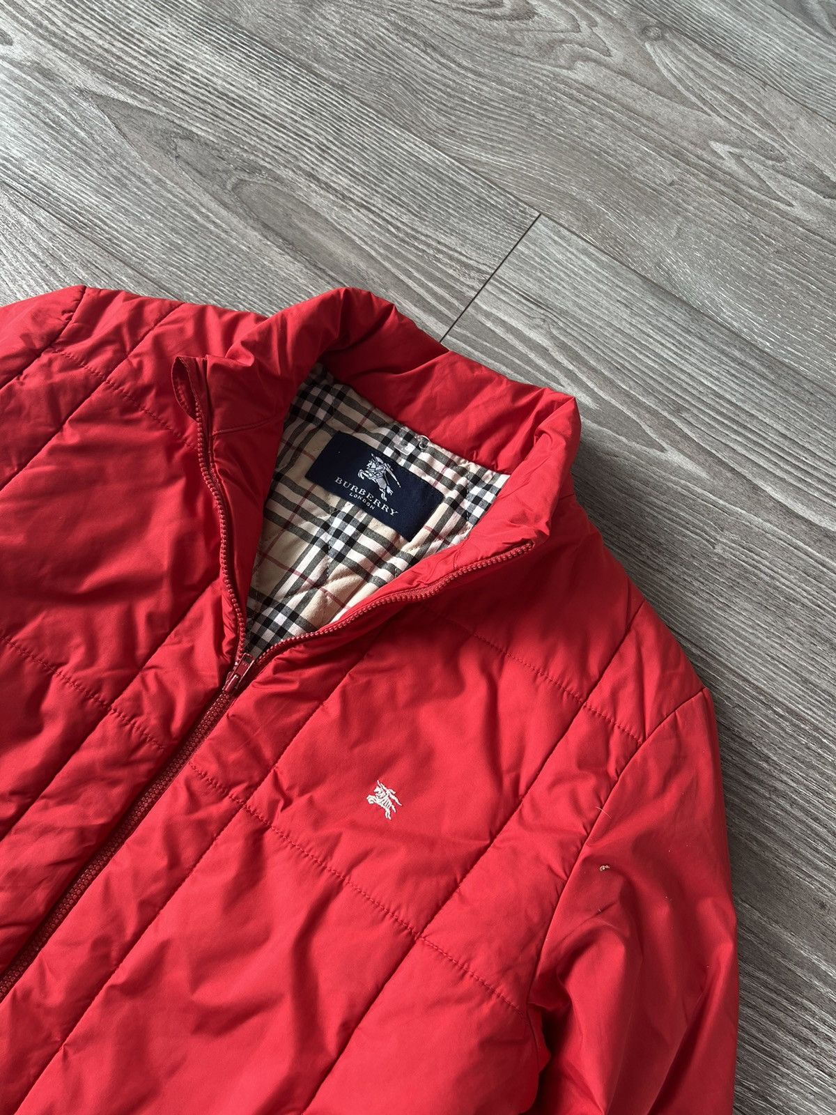 Burberry × Vintage ‼️VINTAGE BURBERRY FULL CELL RED WARM WINTER JACKET‼️ Size M / US 6-8 / IT 42-44 - 10 Thumbnail