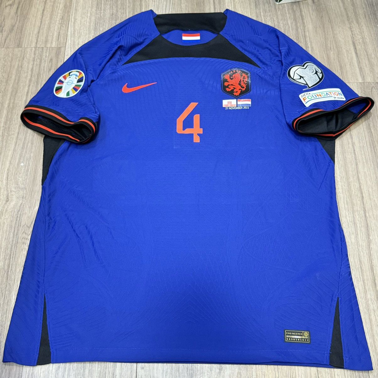 Nike Holland 22/23 player issue away shirt #4 Virgil Size US XL / EU 56 / 4 - 1 Thumbnail