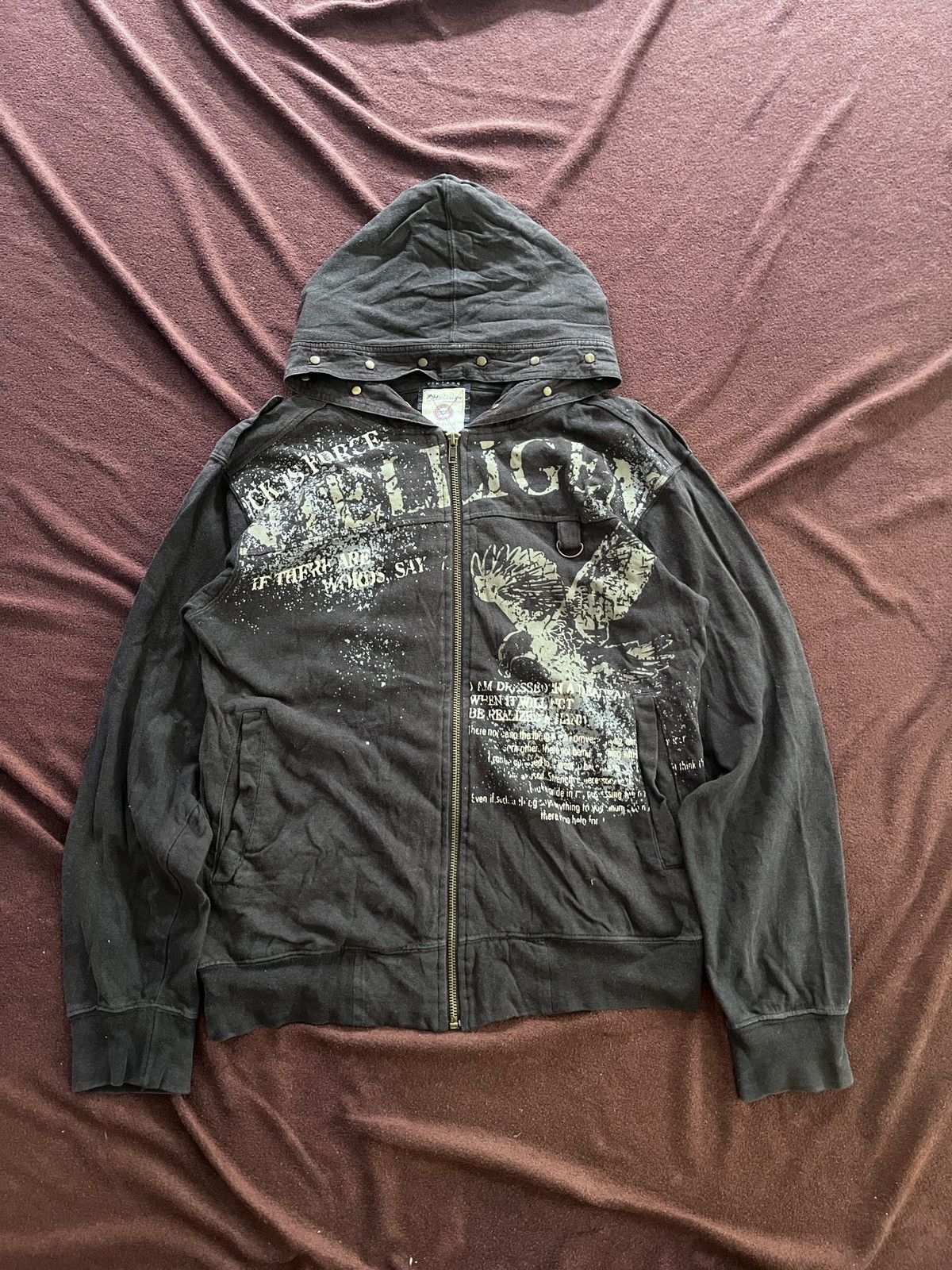 Japanese Brand Japanese OBLODESIGU Poem hood punk Size US S / EU 44-46 / 1 - 1 Thumbnail