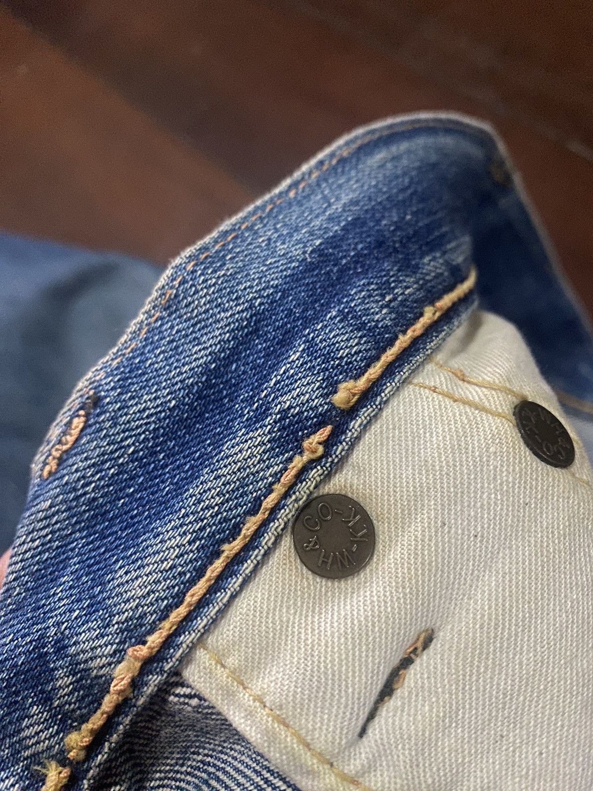Vintage FIRE 🔥 VINTAGE 90s WAREHOUSE V STITCH DISTRESSED REWORK JEAN Size US 36 / EU 52 - 17 Thumbnail