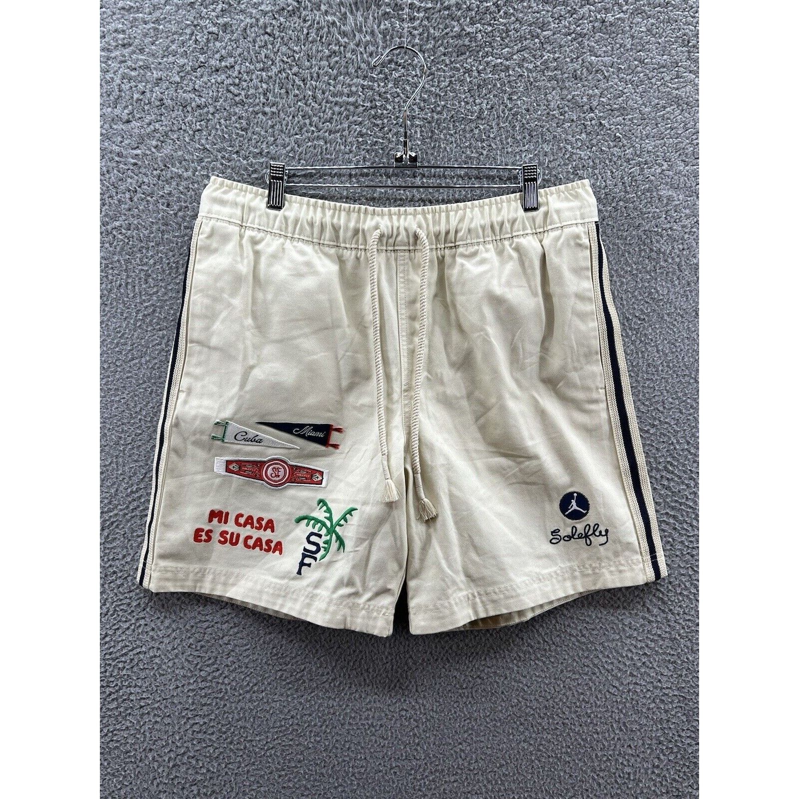 image of Air Jordan Solefly Souvenir Shorts Fq3806-203 Size Medium in Beige, Men's