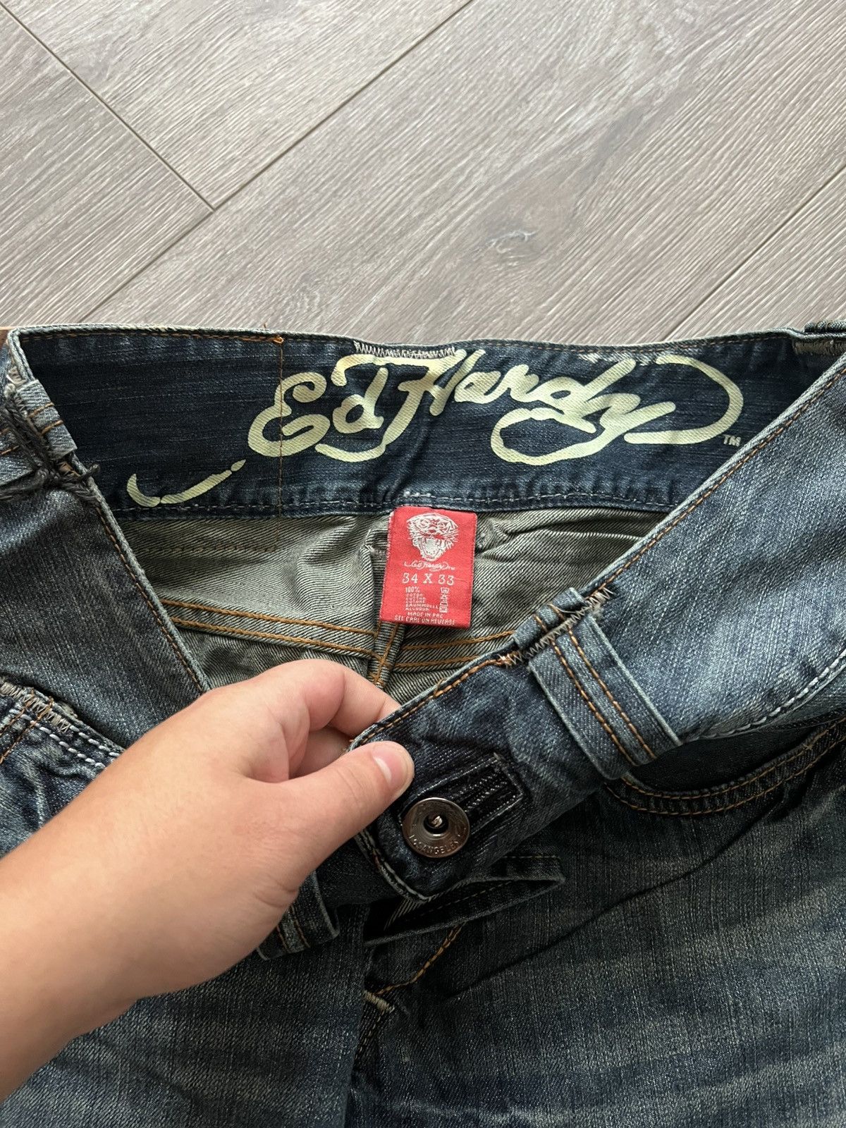 Ed Hardy Vintage Ed Hardy Jeans by Christian Audigier Denim Pants Y2K Size US 34 / EU 50 - 18 Thumbnail