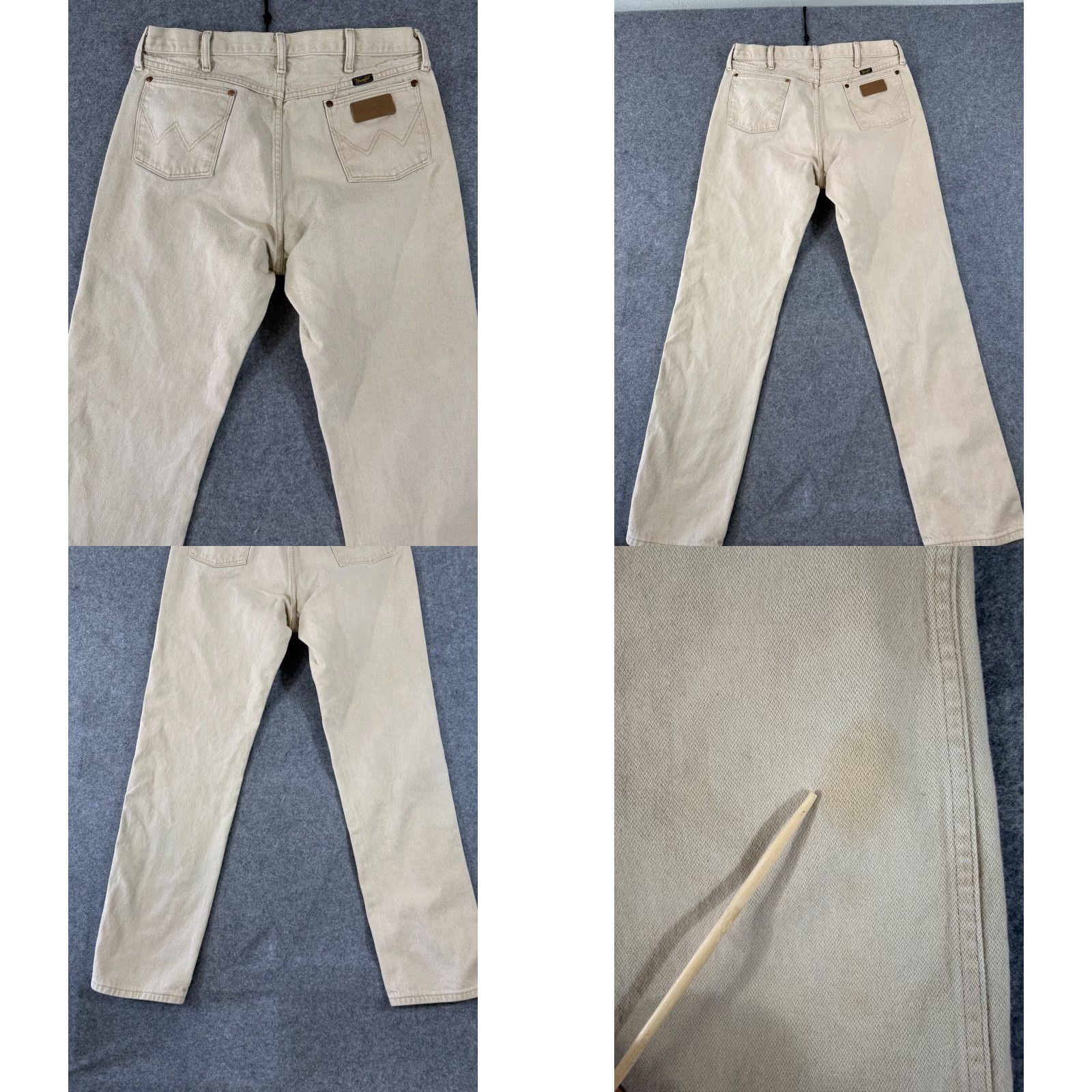 Wrangler Wrangler Jeans Mens 35X36 Beige Straight Leg Western Outdoors Workwear Pockets Cowboy Size US 35 - 8 Thumbnail