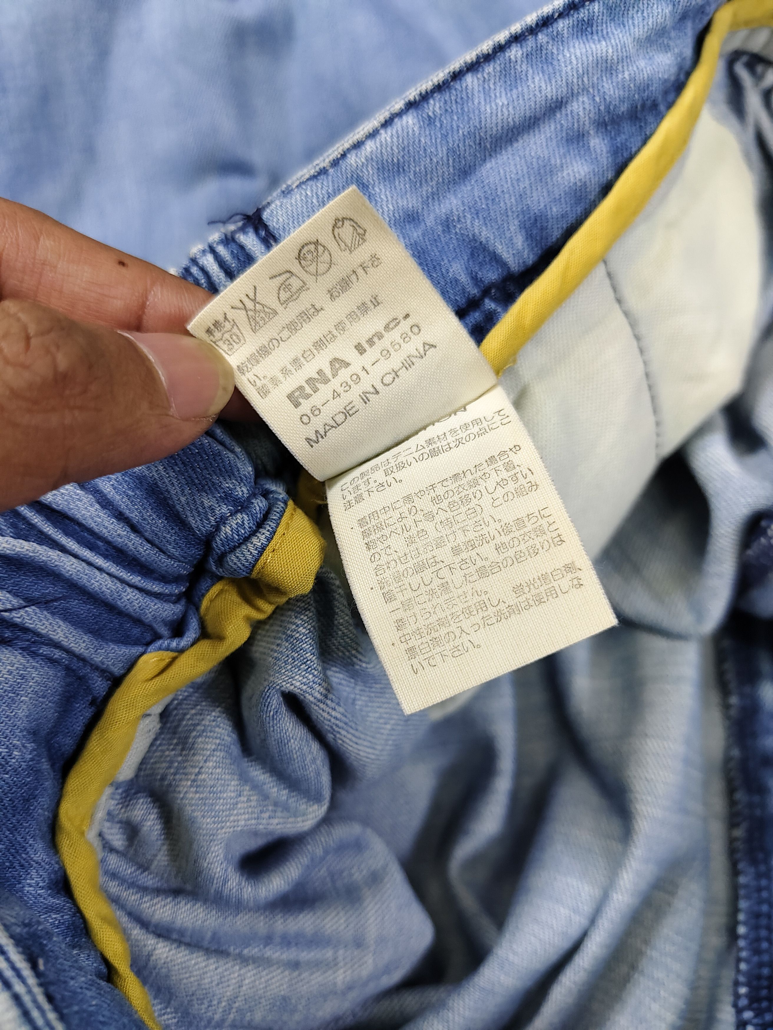 Japanese Brand 00s RNA Slang🇯🇵Streetwear Denim Drop Crotch Sarouel Shorts Size 32" / US 10 / IT 46 - 10 Thumbnail