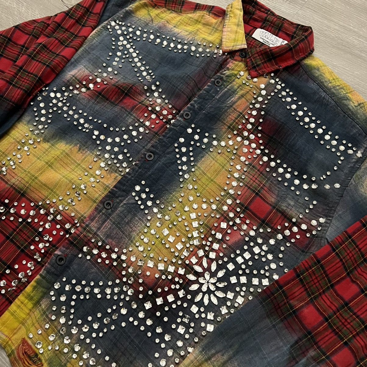 Vale Vale Forever Tie Dye Rhinestone Flannel Size US XL / EU 56 / 4 - 15 Thumbnail