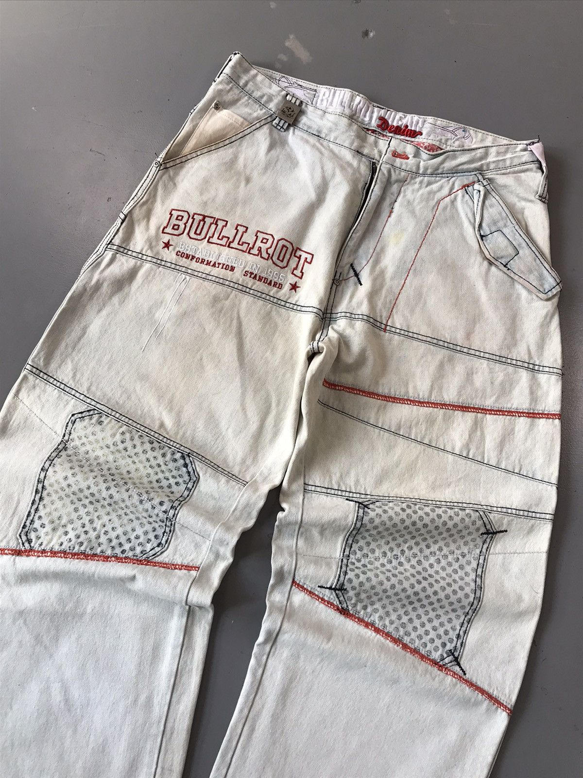 JNCO × Southpole × Vintage Rare vintage crazy pattern spellout embroidered denim Size US 37 - 3 Thumbnail