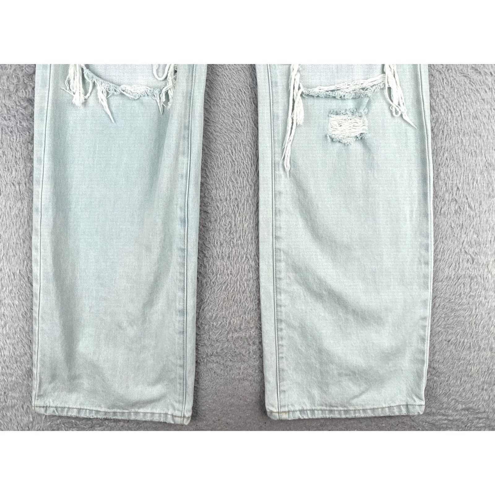 Vintage Kancan Jeans Jeans 26x33 Blue Wide-Leg High Rise 100% Cotton Distressed Junior Jeans Womens Regular 5-Pocket Western Logo Size 25" / US 0 / IT 36 - 2 Thumbnail