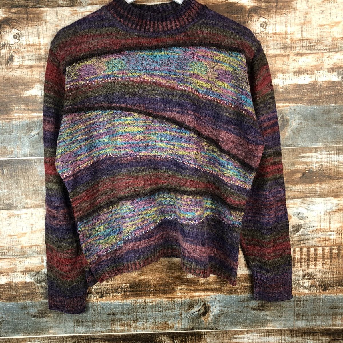 Homespun Knitwear × Japanese Brand Japan vintage rainbow Purple Knitwear #A1371 Size M / US 6-8 / IT 42-44 - 6 Thumbnail
