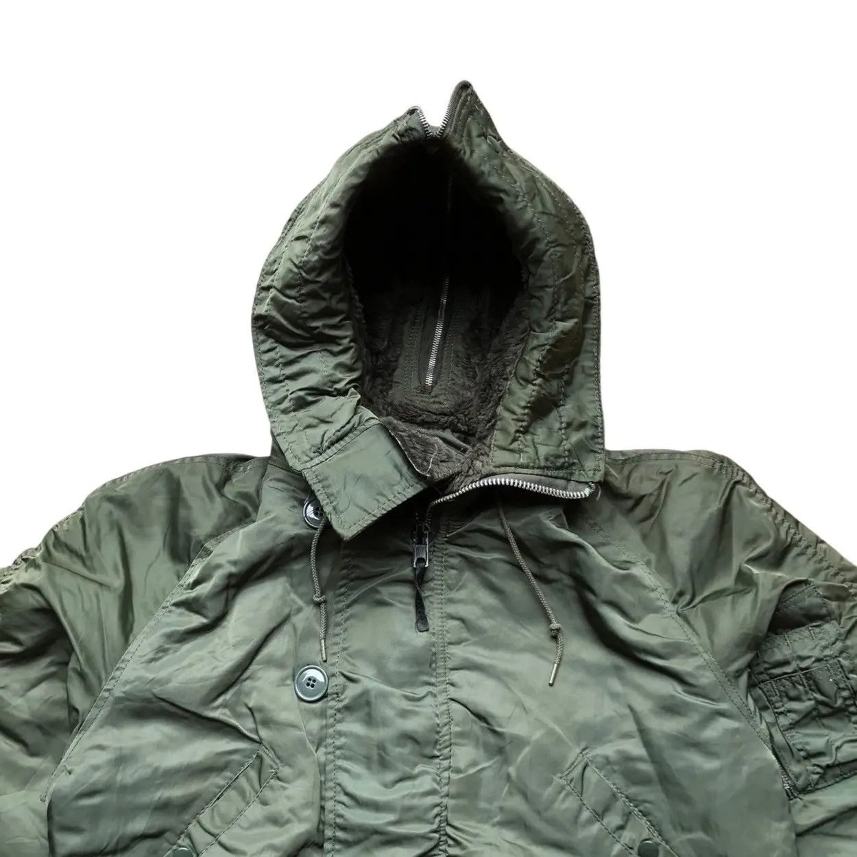 Alpha Industries Vintage 90s Alpha Industries N2B Hoodie Bomber Jacket Size US M / EU 48-50 / 2 - 3 Thumbnail