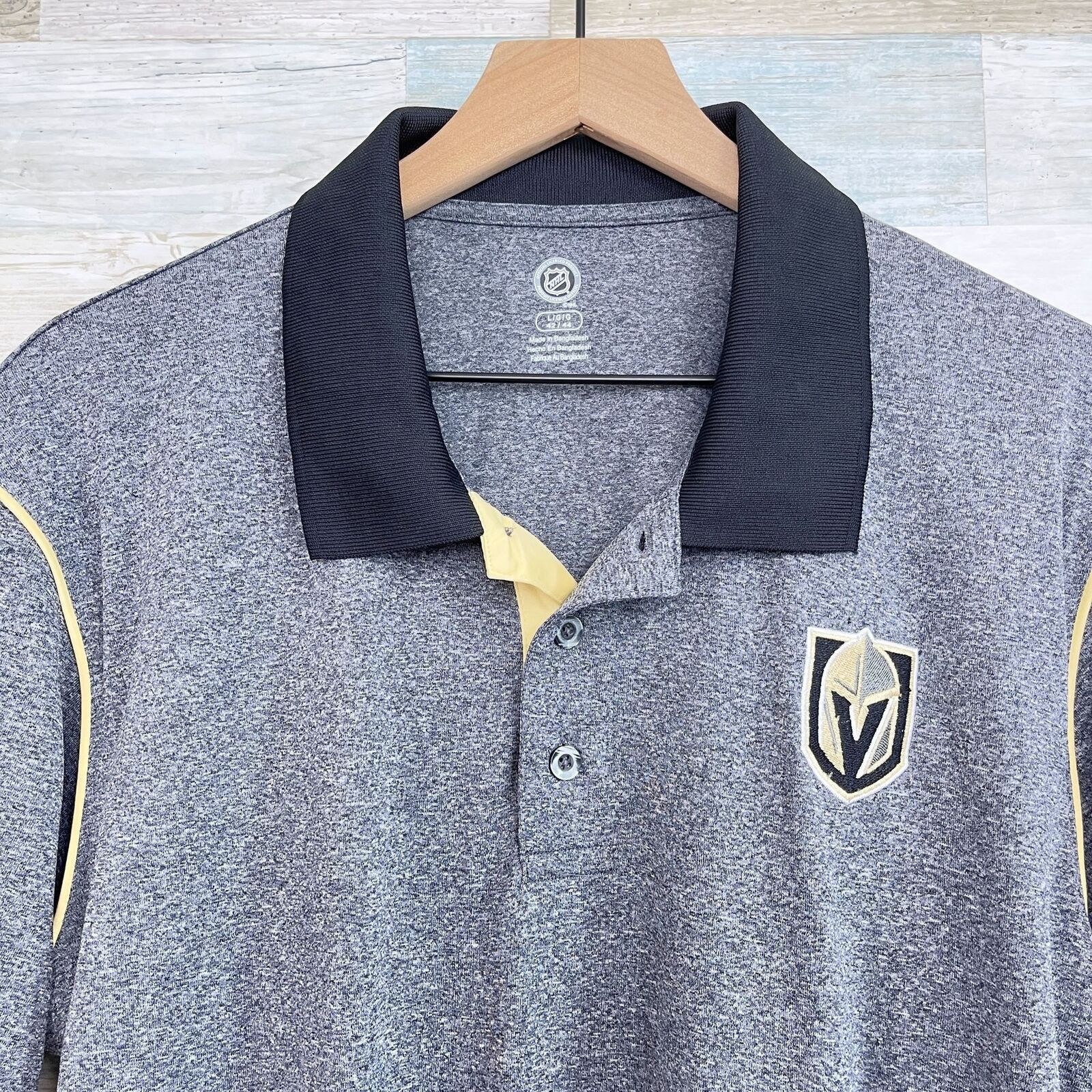 NHL Vegas Golden Knights NHL Polo Shirt Gray Licensed Mens M Size US M / EU 48-50 / 2 - 2 Thumbnail