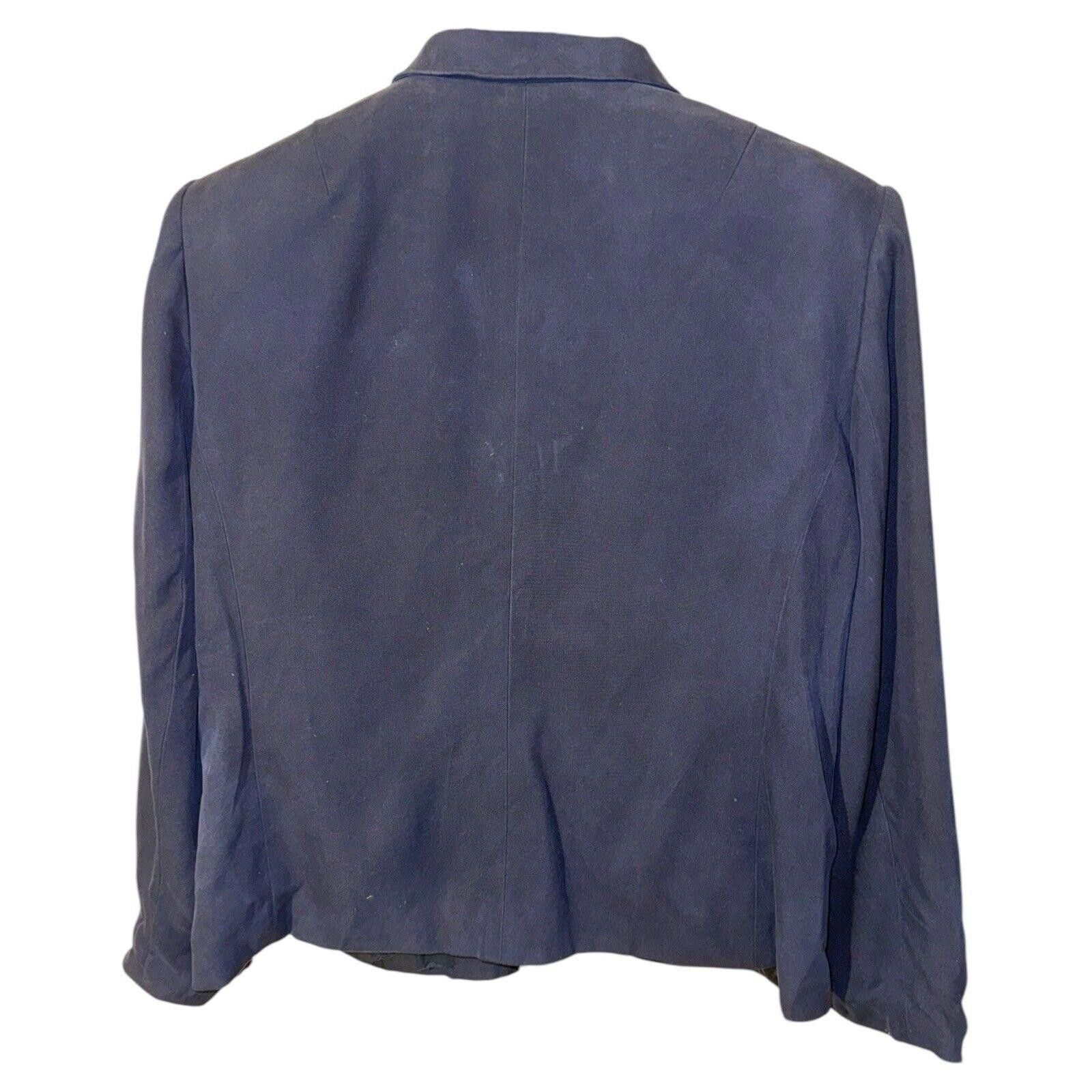Designer Valerie Stevens Black Silk Zip Up Jackets Sz 20 W Plus Size 3XL / US 20-22 - 3 Thumbnail