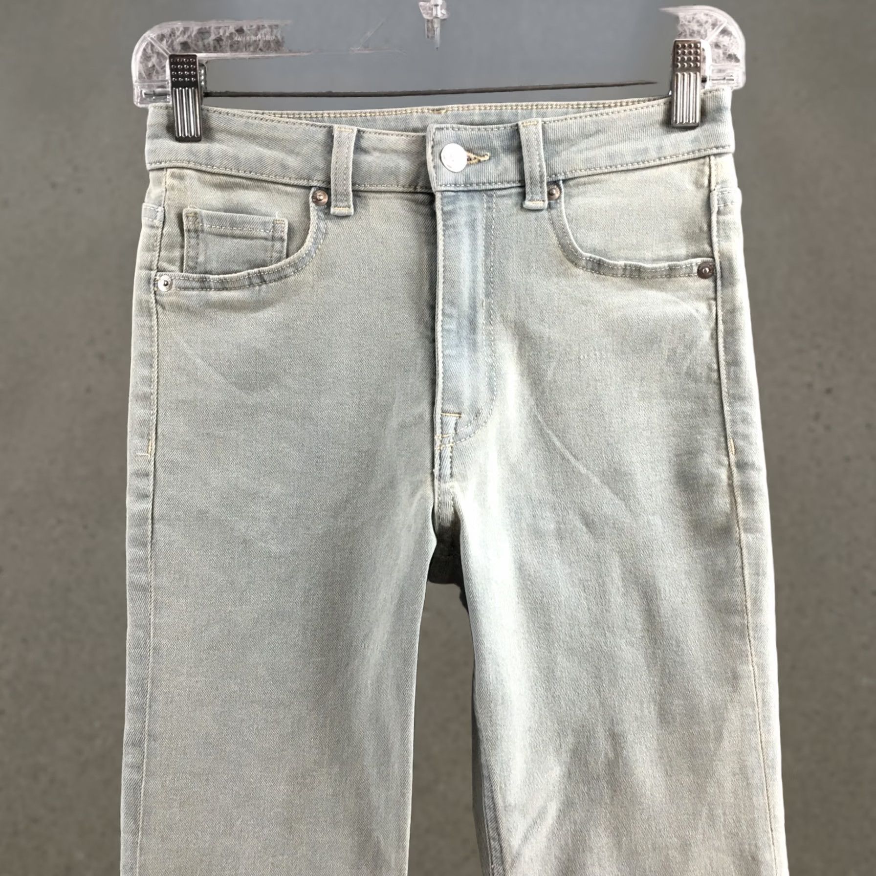 H&M Divided by H&M Flared Jeans Womens 4 Blue Denim Cotton Blend Mid Rise Zip Fly Jeans Women Regular Blue 90s Classic Mens Womens Girls Size 27" / US 4 / IT 40 - 1 Thumbnail
