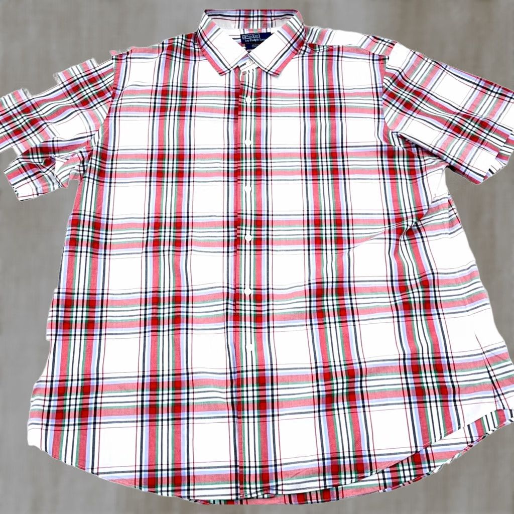 Polo Ralph Lauren Polo Ralph Lauren Shirt Men 2XL Red White Button Up Plaid Classic Fit Button-Down Short Sleeve Mens Size US XXL / EU 58 / 5 - 1 Thumbnail